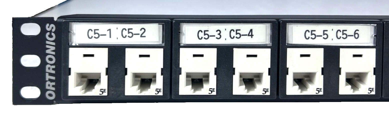 TracJack Patch Panel 16 Modules Ortronics 401045289 w/ 6x Cat5e Jacks TJ5E00