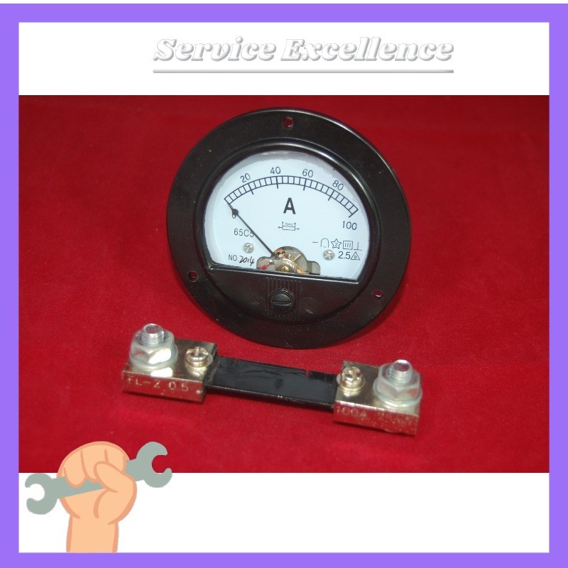 1PCS DC 0-100A Round Analog Ammeter Panel AMP Current Meter Dia. 90mm with shun