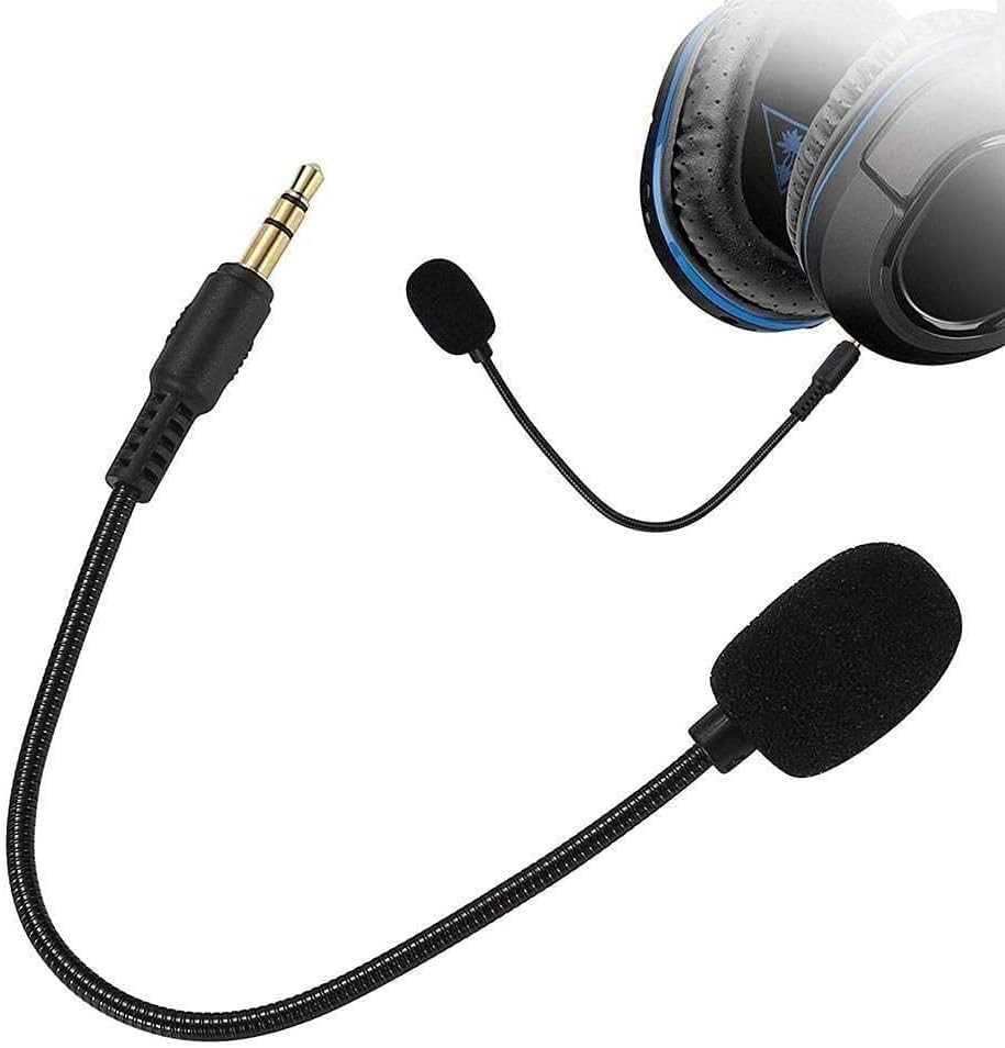 Black Headset Microphone Adjustable 360 Degrees Bendable Jack Headphone Contr...