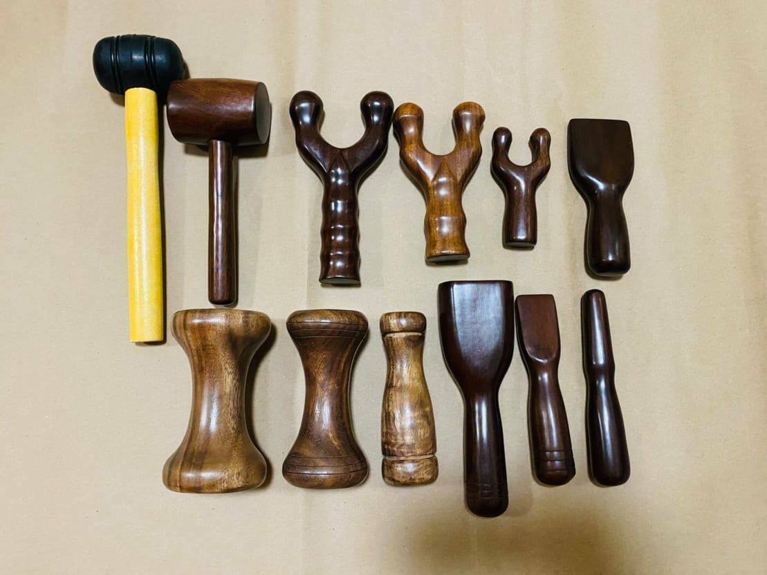 THAI TOK SEN set tool  wooden  device helps relieve pain chronic aches body
