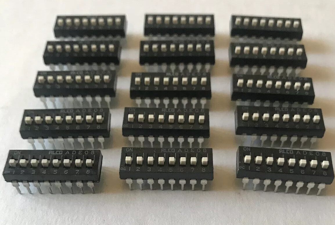 USA Shipper! Lot Of 15 Alco DIP SWITCH 8 POSITION Slide Toggle Rocker ADEO8 NEW!