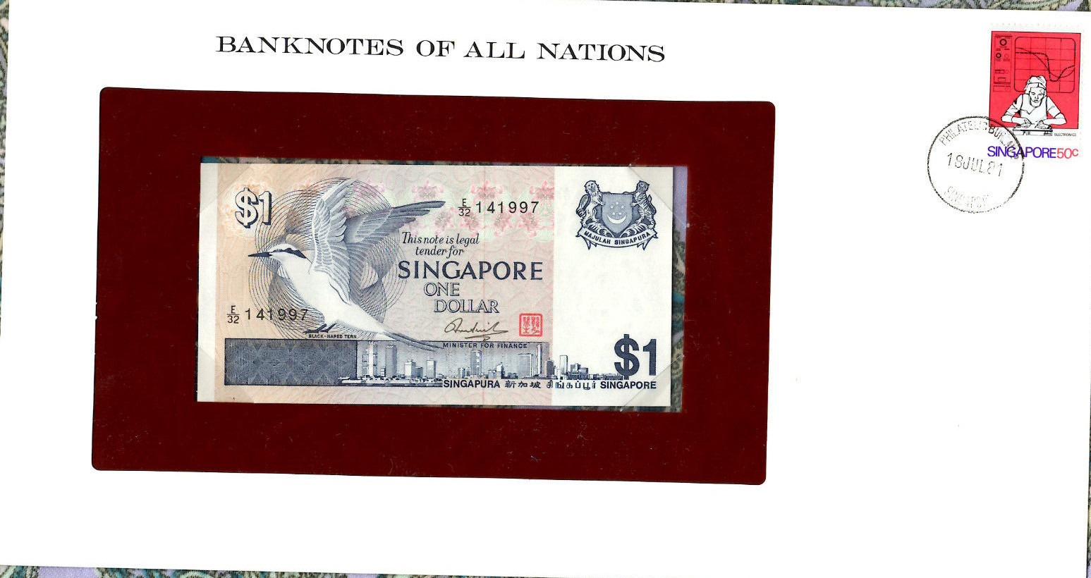 Banknotes of All Nations Singapore P 9 1 Dollar 1976 Prefix E/32 141997*