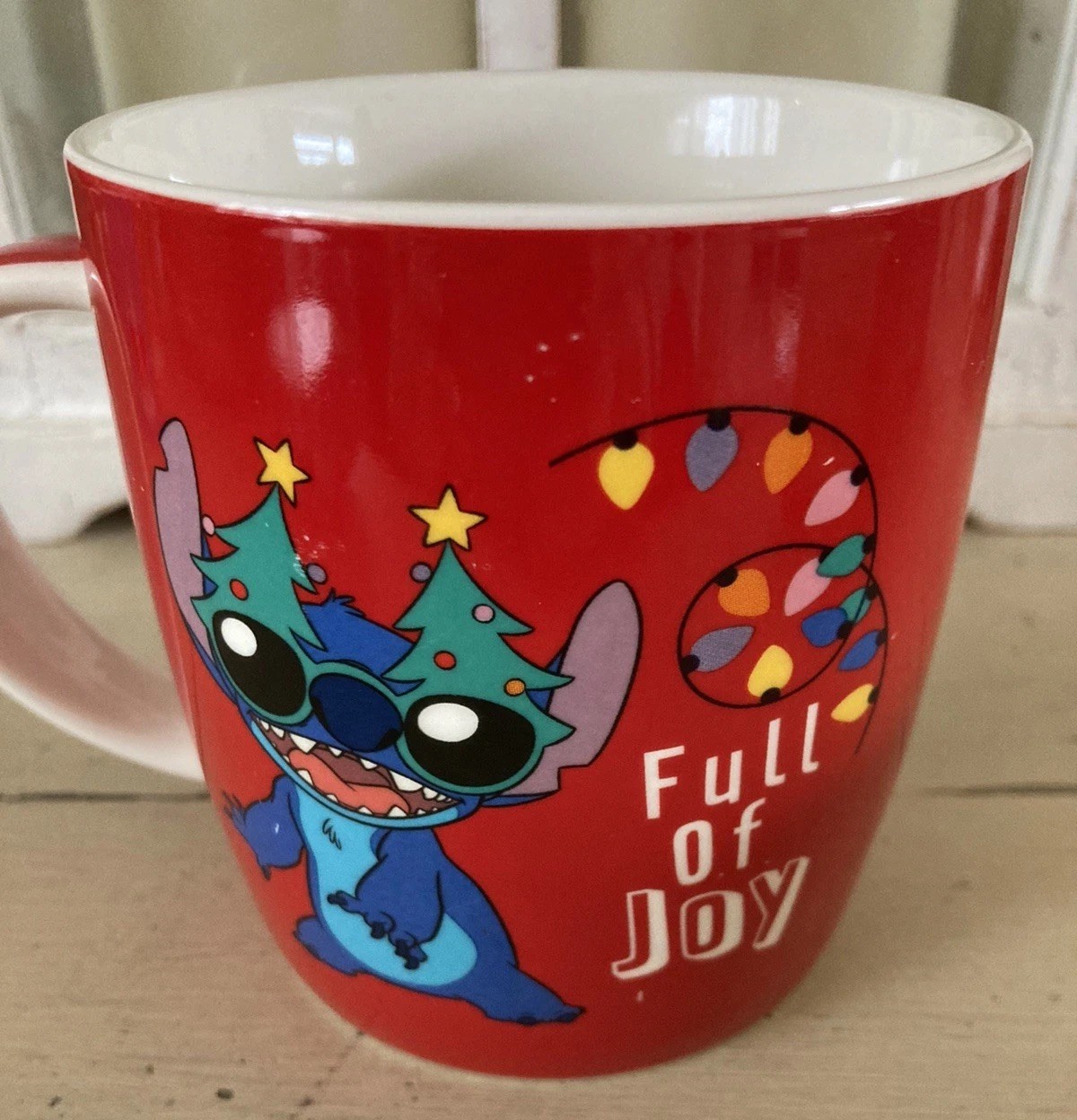 Walt Disney CHRISTMAS STITCH "Full Of Joy" MUG Official Lilo & Stitch collector
