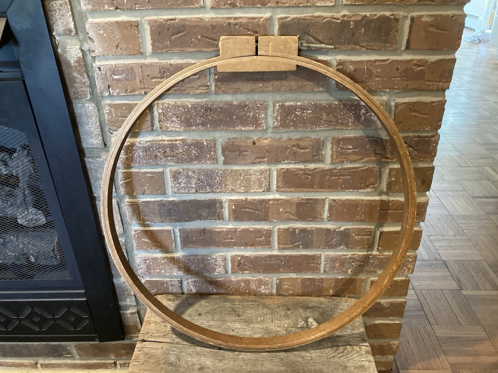 Vintage Large Gibbs Embroidery Hoop Wood 22 Inch Canton Ohio