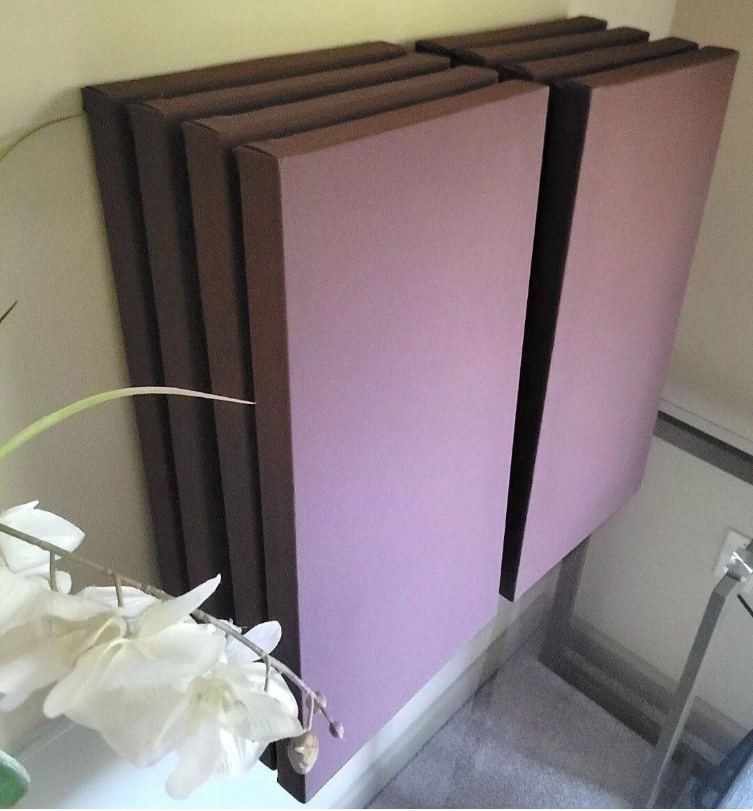 6 Sound Absorbing Acoustic Wall Panels in Brown - SET of 6