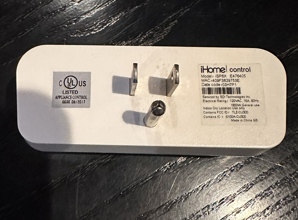 iHome Wi-Fi Control Smart Plug ISP6X Apple Tested WORKING