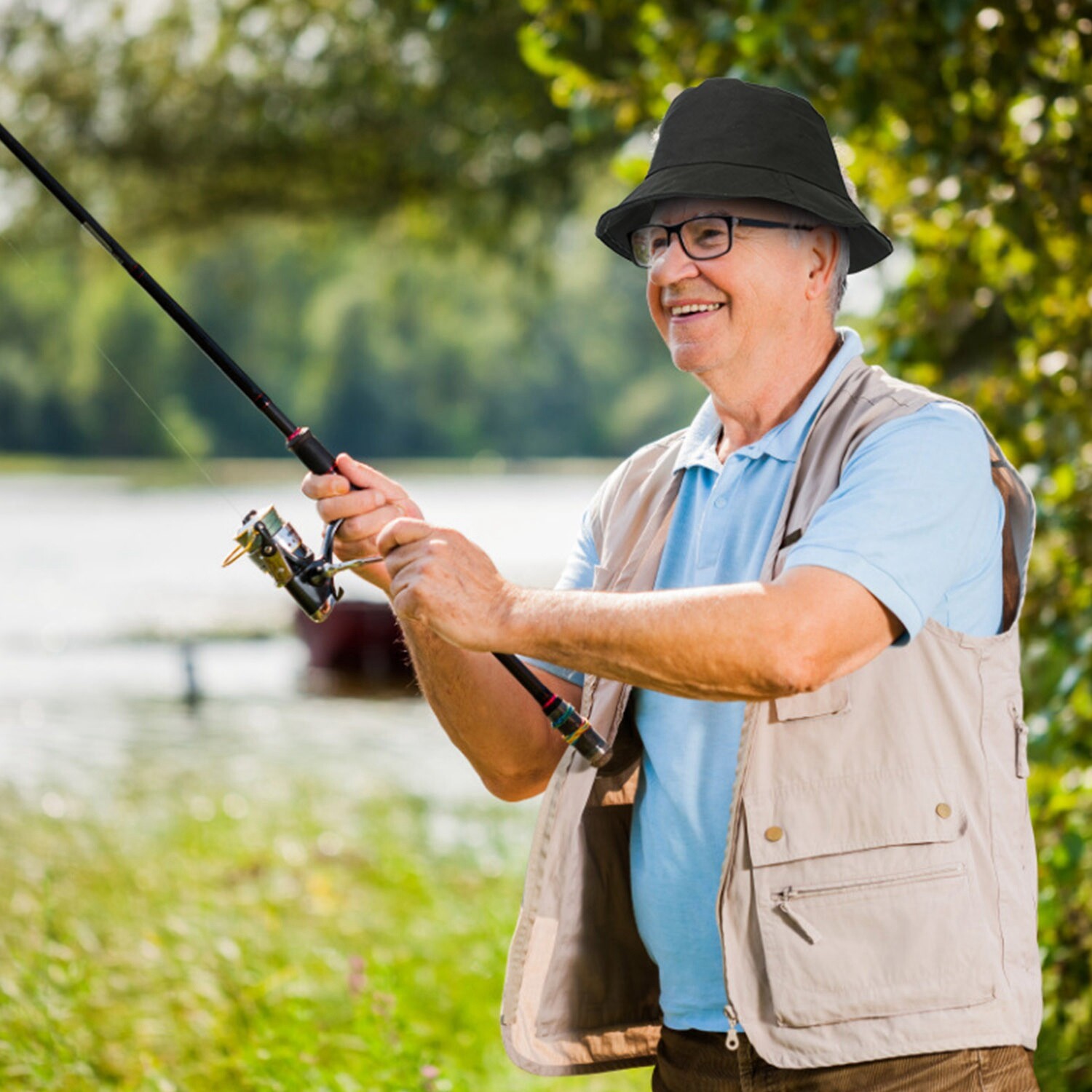 Fisherman Bucket Hat Cap with Removable Full Face Protective Visor Care
