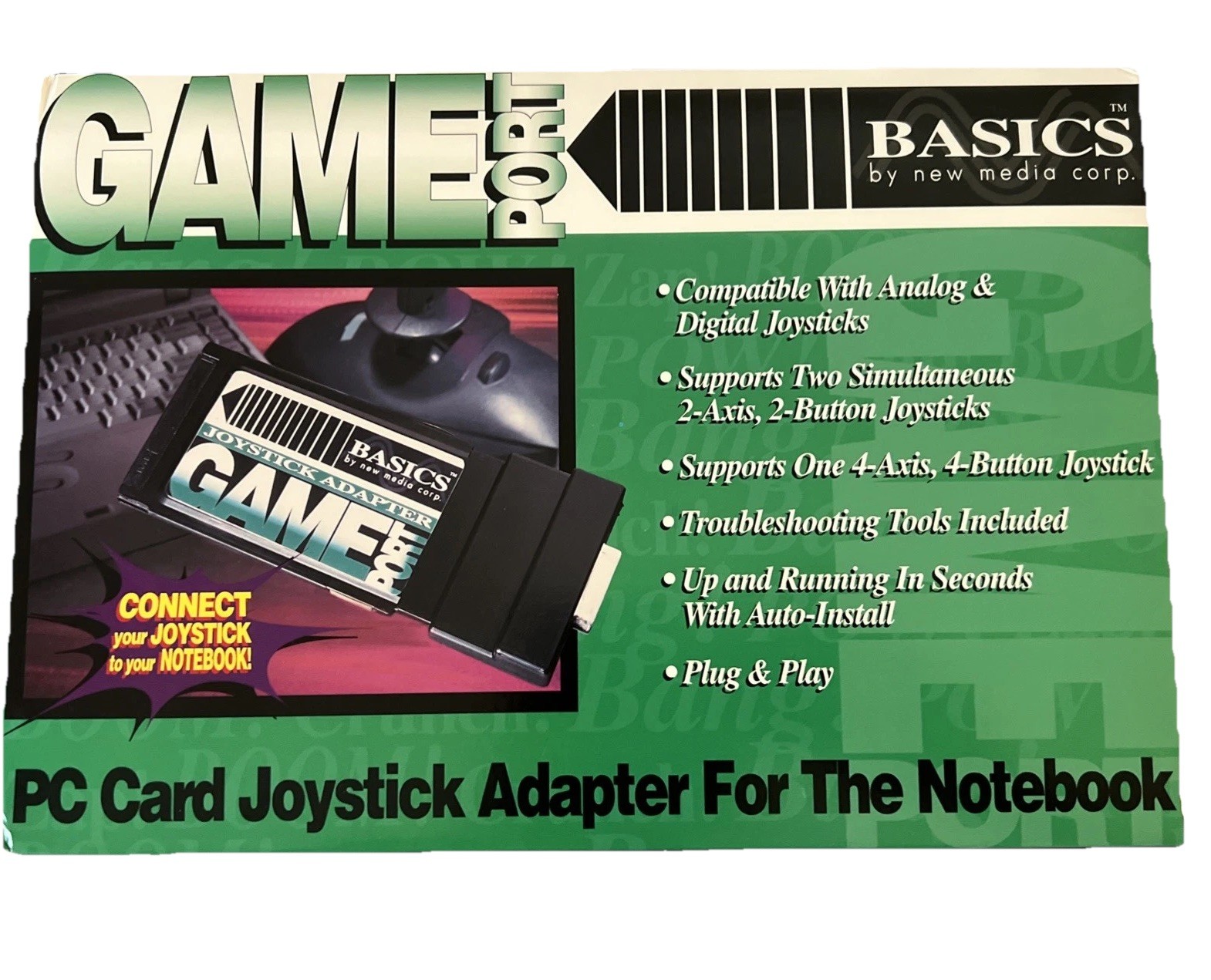 *RARE* Vintage BASICS Gameport Joystick To PCMCIA II/III Adapter For Notebook PC