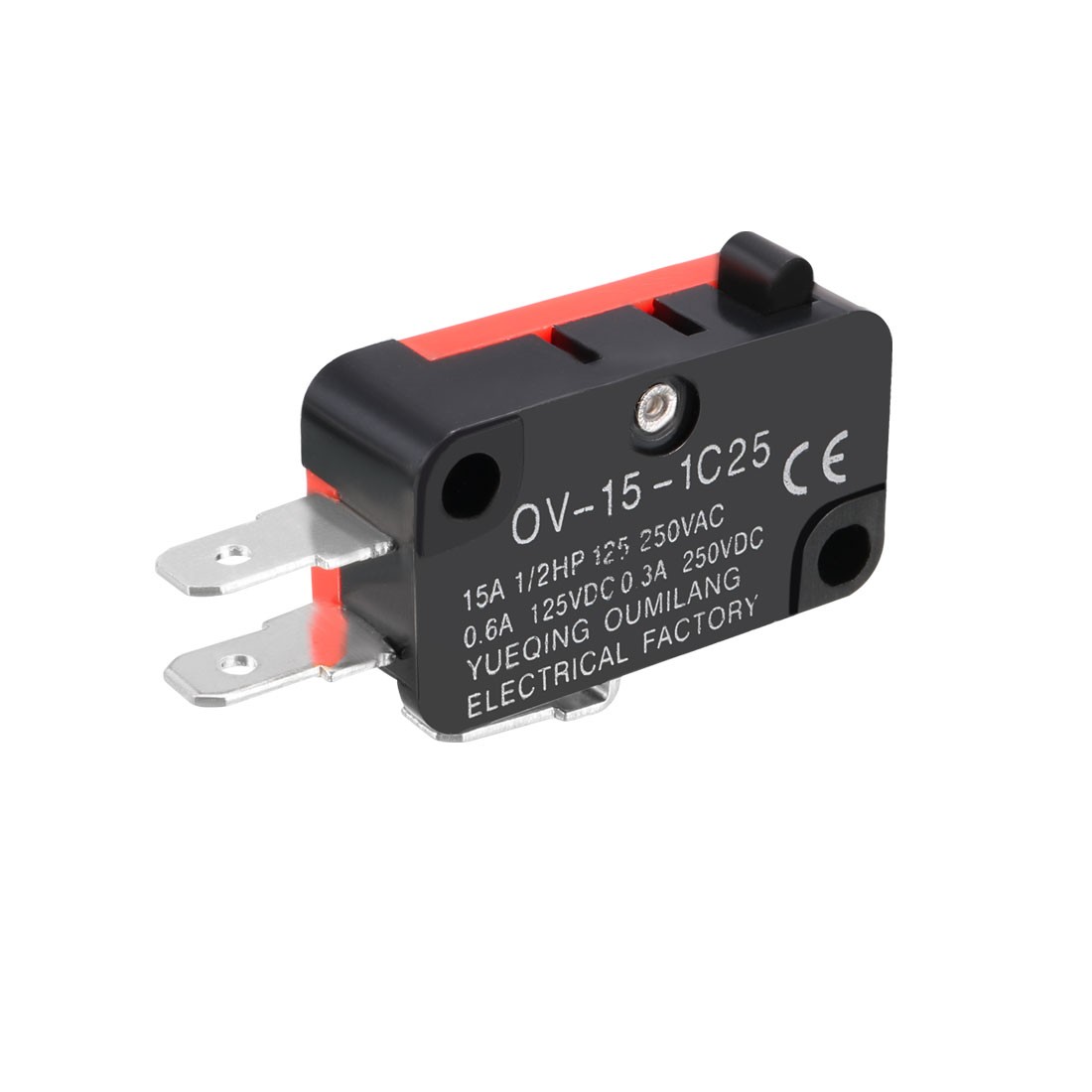 5PCS OV-15-1C25 15A 125/250V AC 3 Terminals Snap Button Type Micro Limit Switch