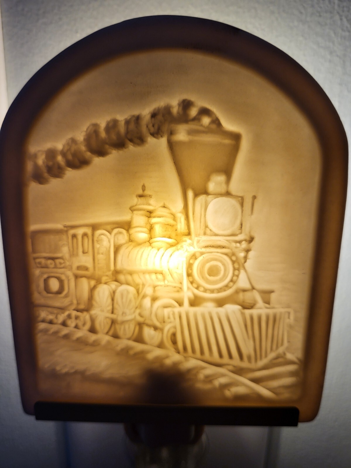 Child's room TRAIN The Porcelain Garden Curved Lithophane Night Light