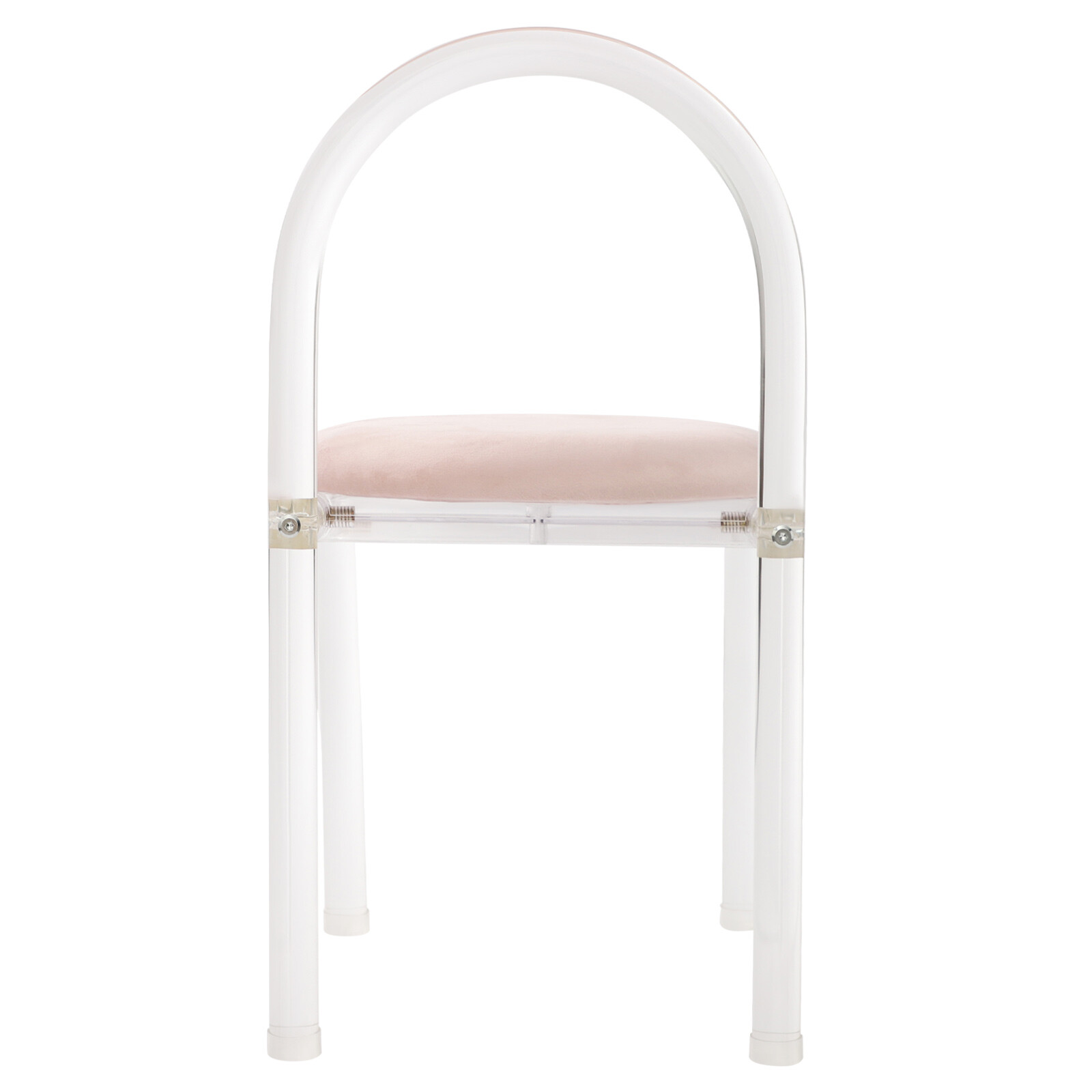 Acrylic Clear Desk Chair Pink Velvet Modern Minimalist 165 lbs Assembly Required