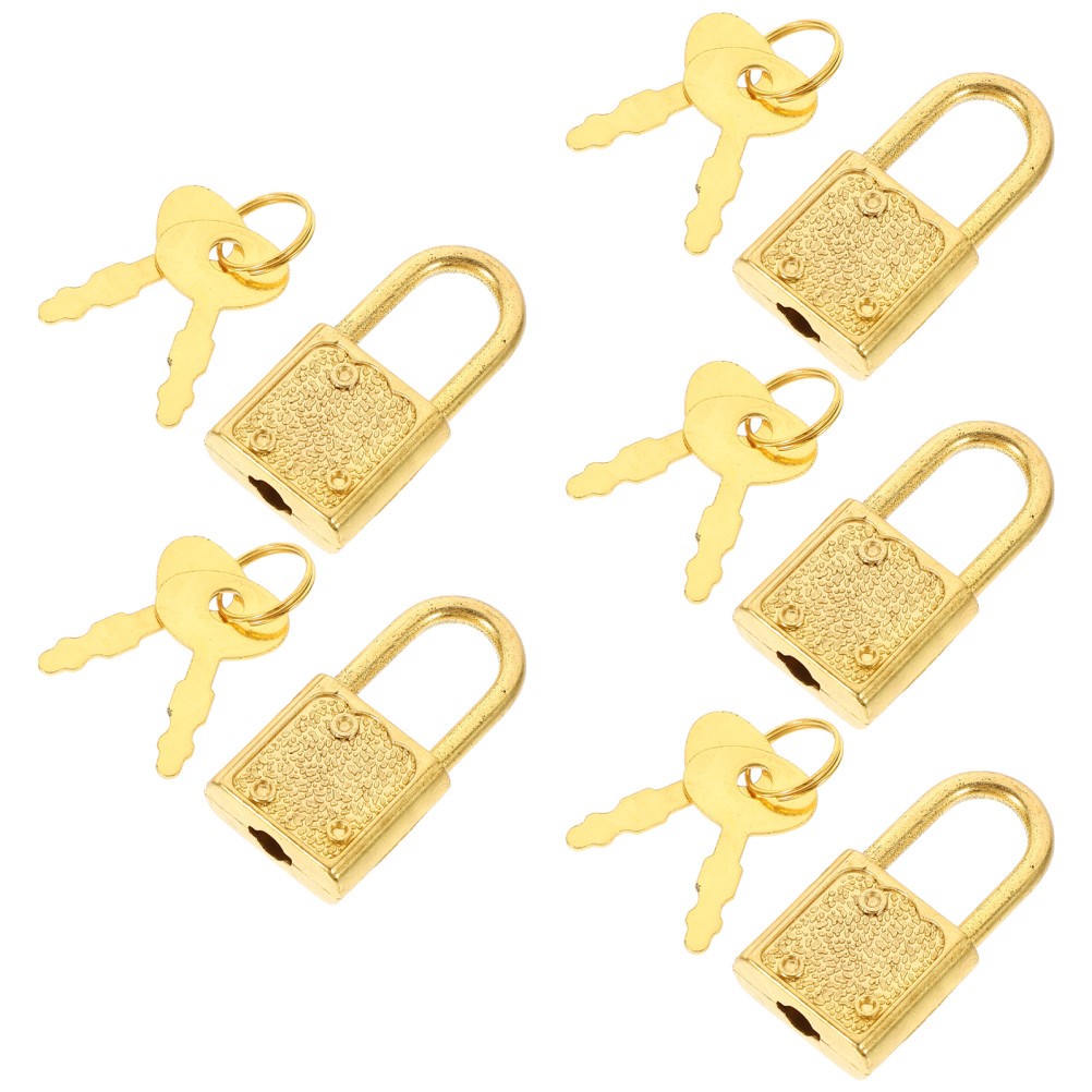 5 Pcs Small Plastic Padlocks with Keys for Treasure Chest and Cabinet