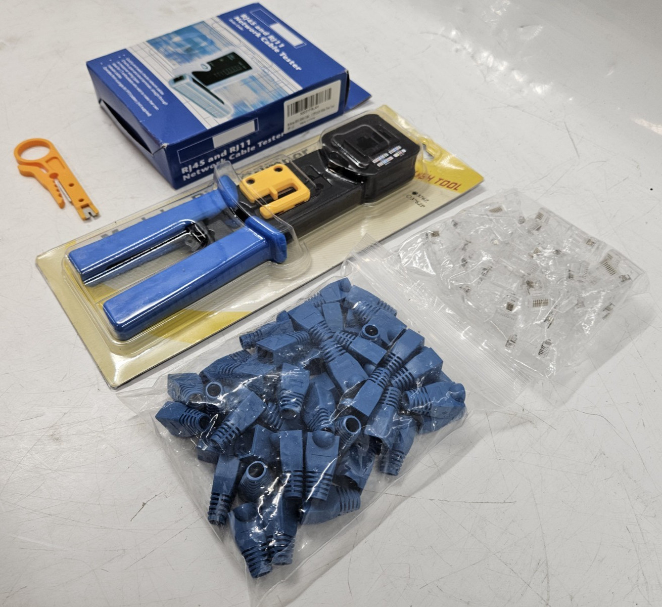 RJ45 Modular Plug Crimper w/ Network Cable Tester Tool Kit *NEW* - EB-18463