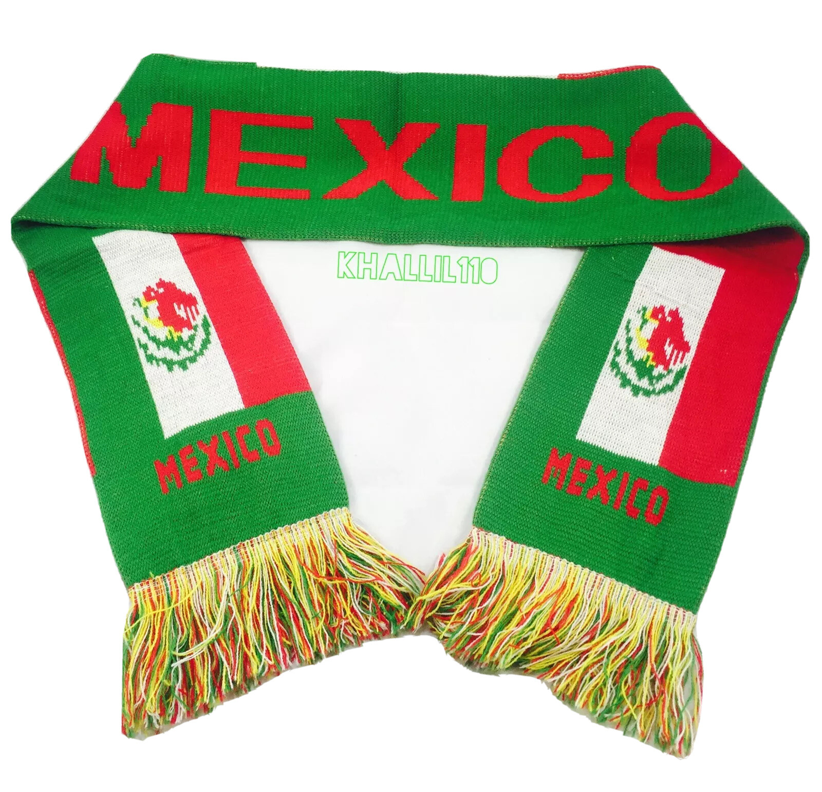 Mexico Flag Knit Winter Scarf