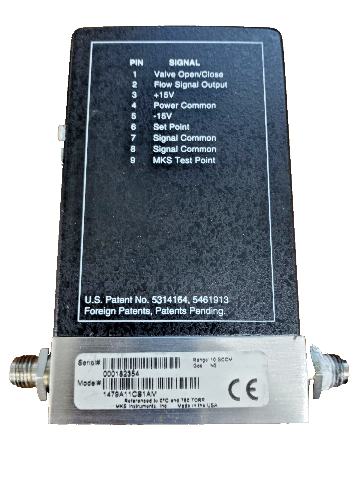 MKS Mass-Flo Controller, Model 1479A11CS1AM, 10 SCCM, Gas: N2