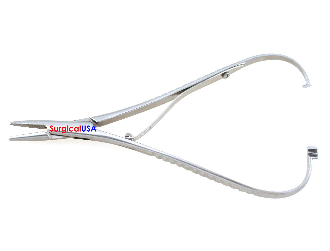 Mathieu Needle Holder 5.5" Straight Serrated Jaws Spring Action Ratchet Lock