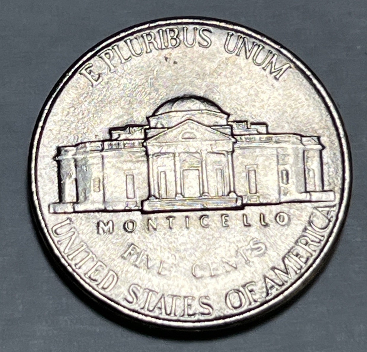 2002 P Jefferson Nickel Error Weak Strike Through Grease Faint Date & Lettering