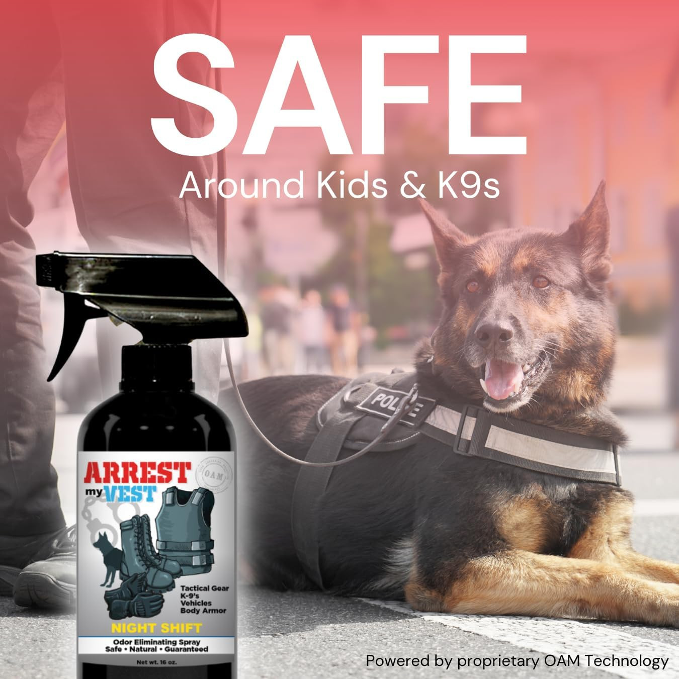 Military and Police Grade Odor Eliminating Spray for Body Armor, Tactical Gear.