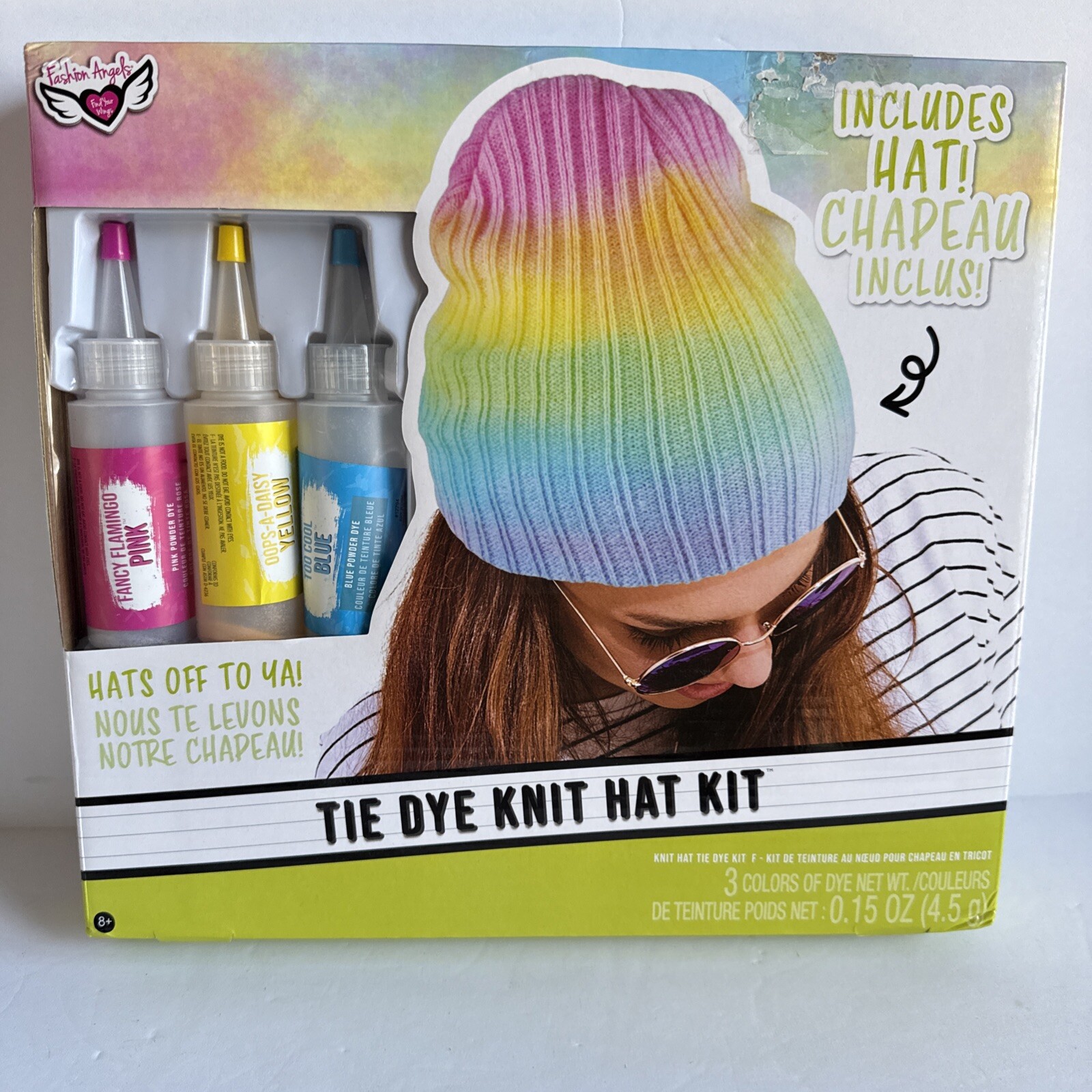 Fashion Angels Tie Dye Knit Hat Kit Teen Gift Hobby Crafting New