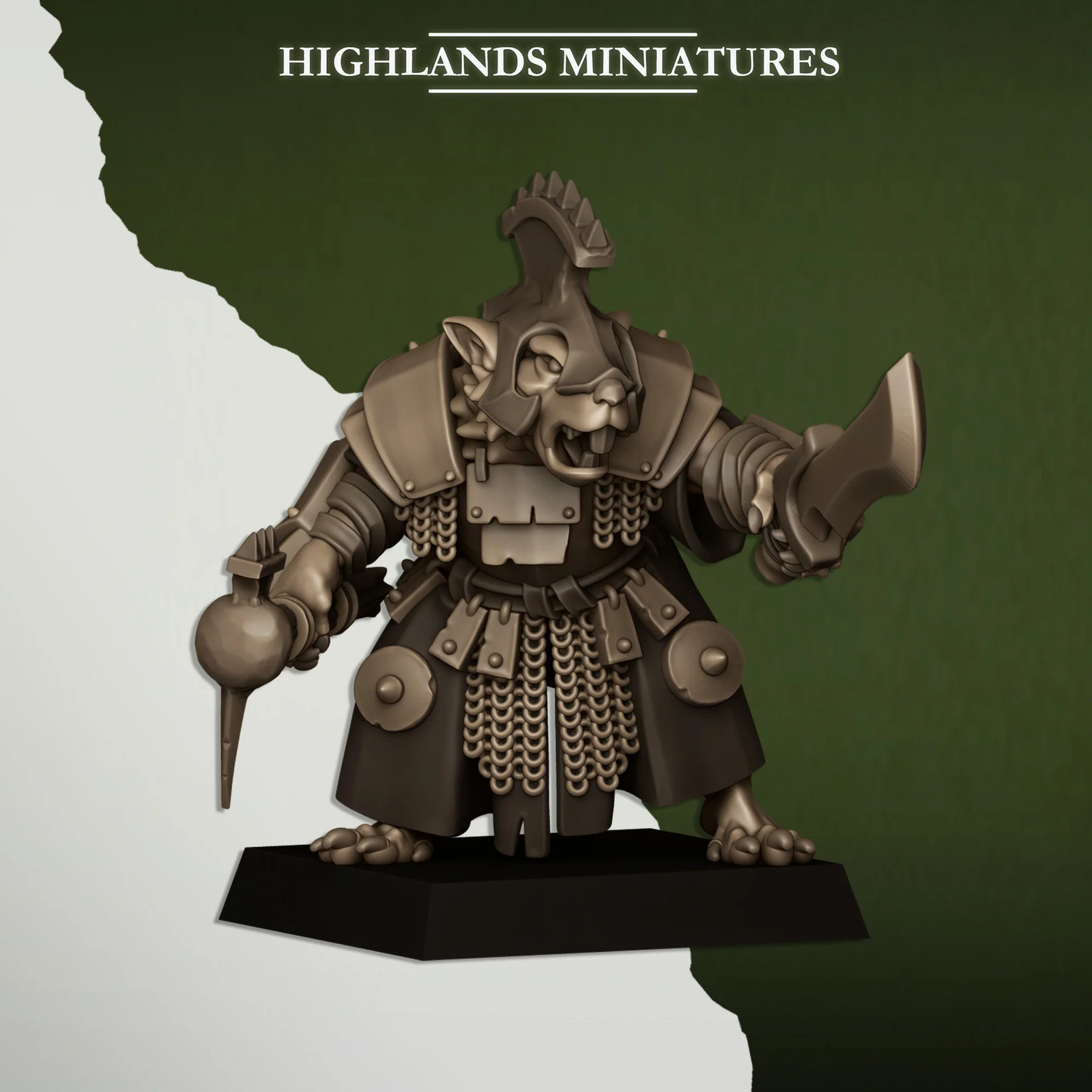 Sewer Vermin Lord - 28-32mm Sewer Vermin - Resin Tabletop Miniature
