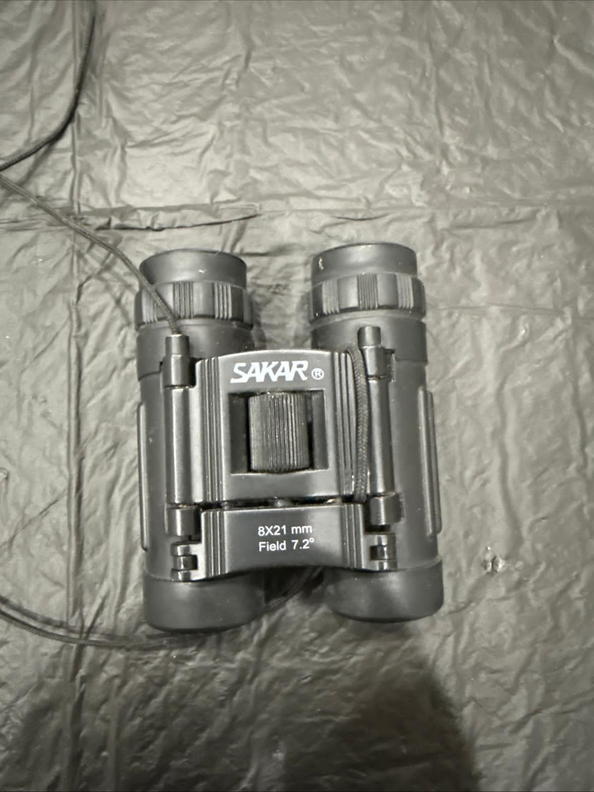SAKAR Binoculars Lightweight Travel Size 8x22mm, 7.2° Field View - USED - Black