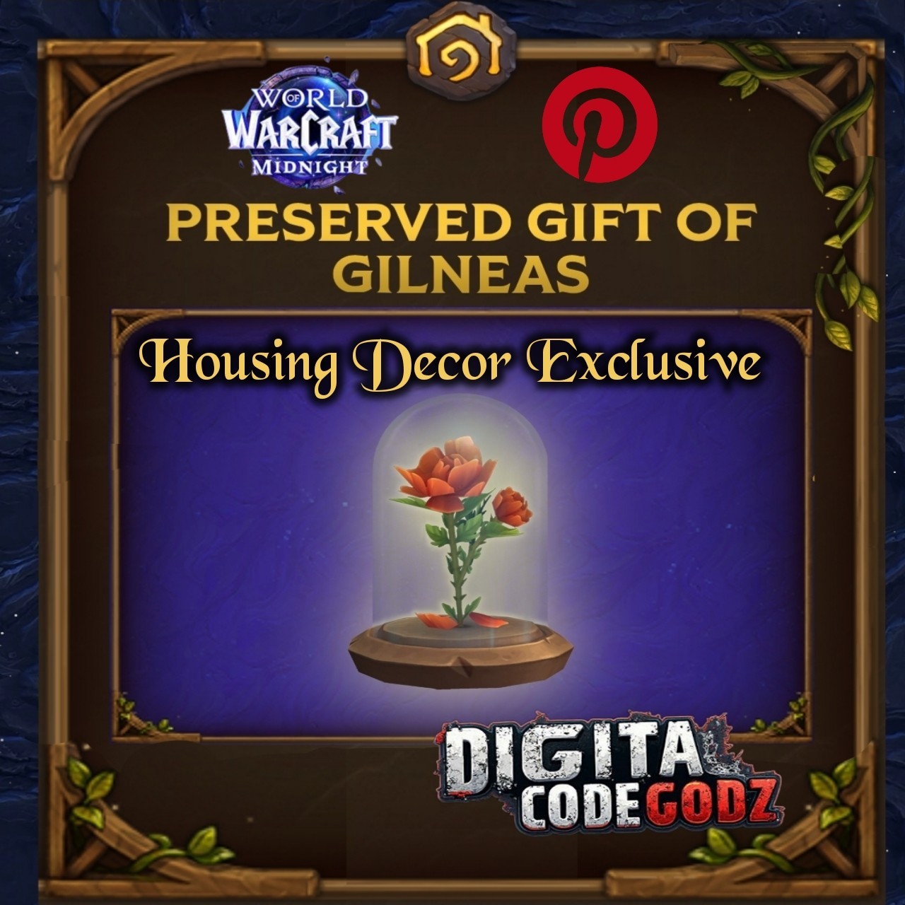 World of Warcraft Midnight x Pinterest Promo 🌹 Preserved Gift of Gilneas Decor