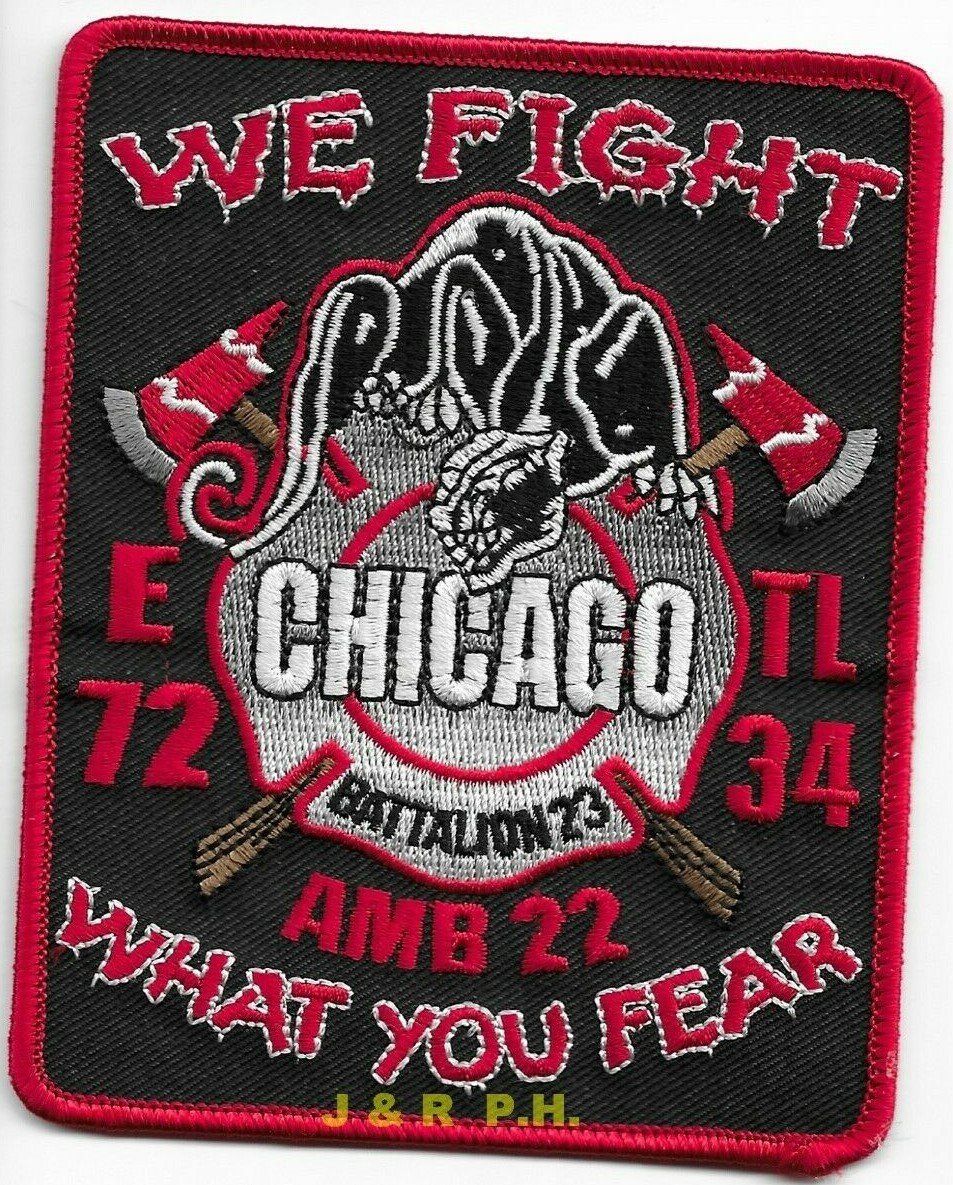 *NEW* Chicago Engine - 72 / TL - 34 "Fight-Fear", IL (3.75" x 4.75")  fire patch