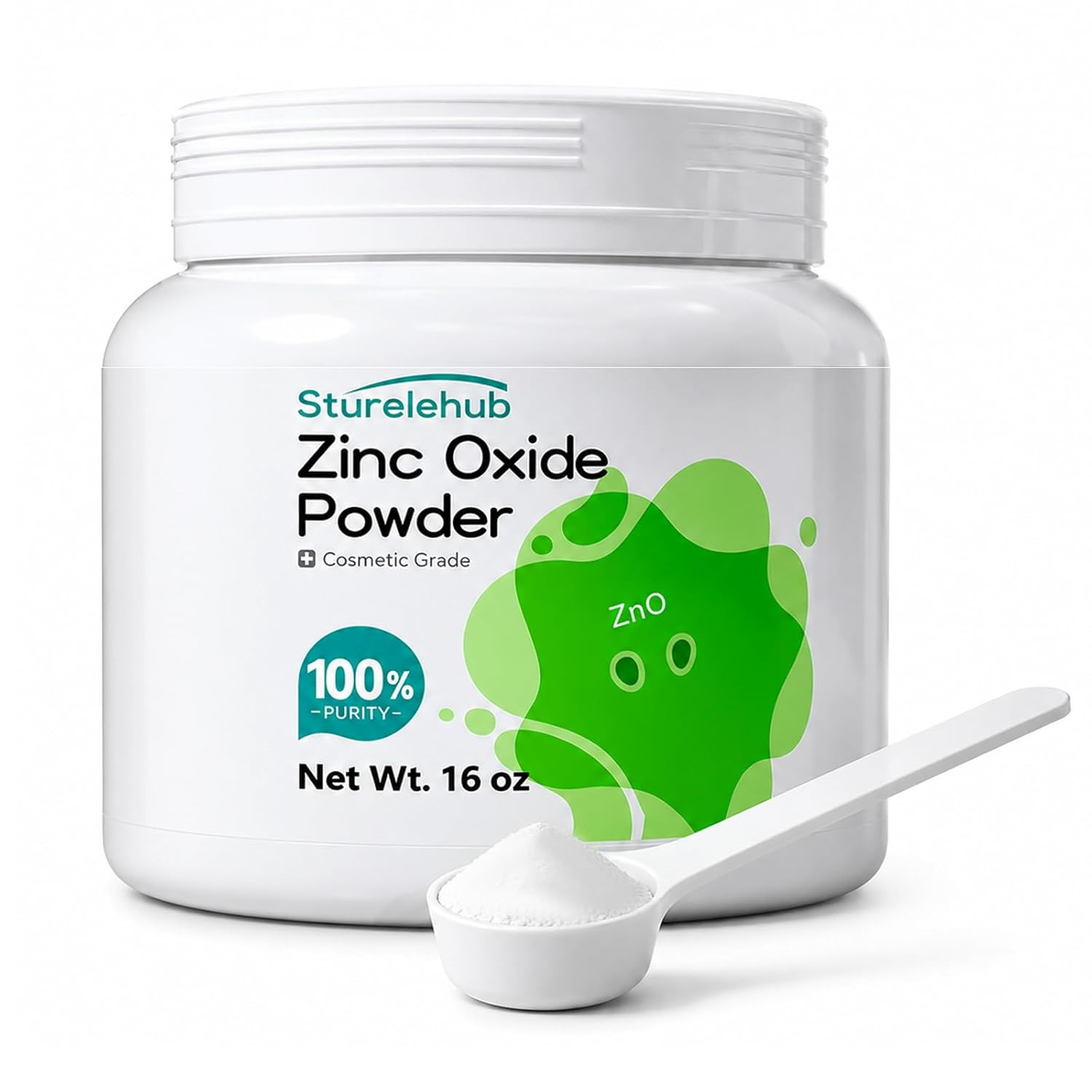 Zinc Oxide Powder, 16OZ 100% Purity, Non-Nano and Uncoated, Cosmetic Grade