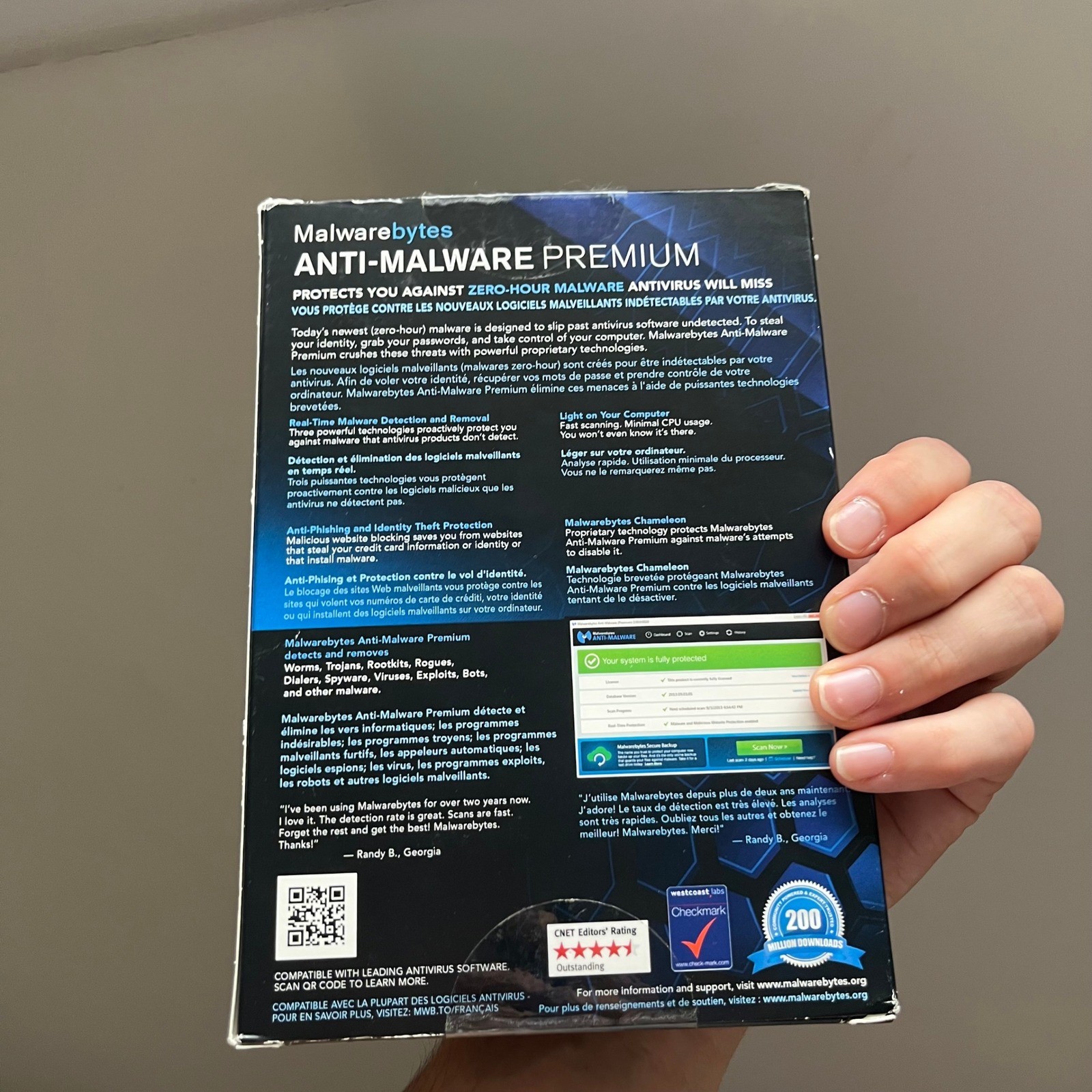 Malwarebytes Anti-Malware Premium 1 Year 3 PCs Windows CD-ROM Retail Box 2014