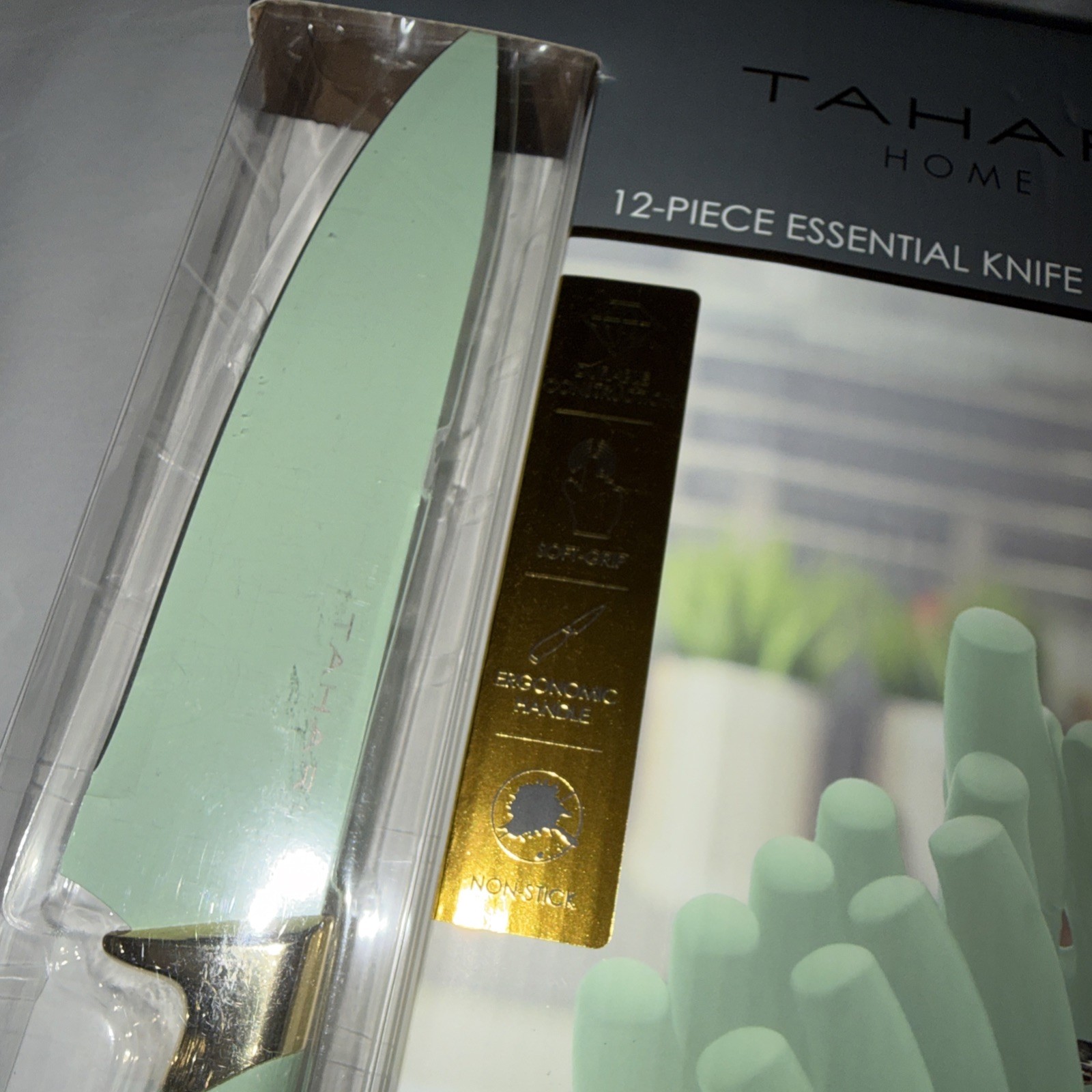 Tahari 12 pc piece Essential, Knife Block Set - teal New