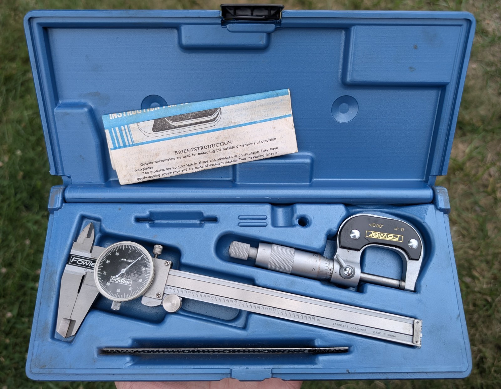 Fowler 72-004-000 Mech Universal Measuring Set Dial Caliper Micrometer Gage