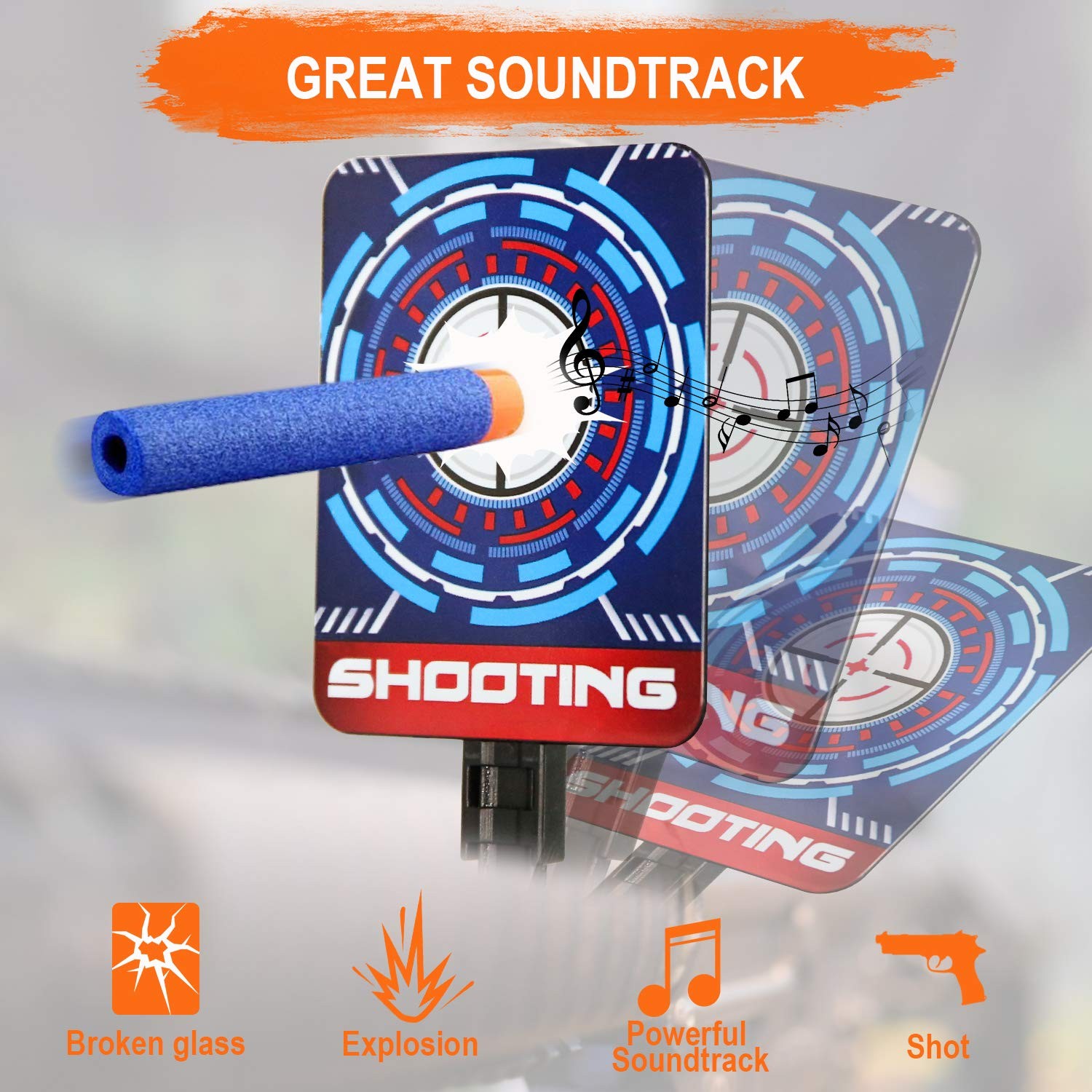 Electronic Shooting Target Scoring Auto Reset Digital Targets Medium, Black