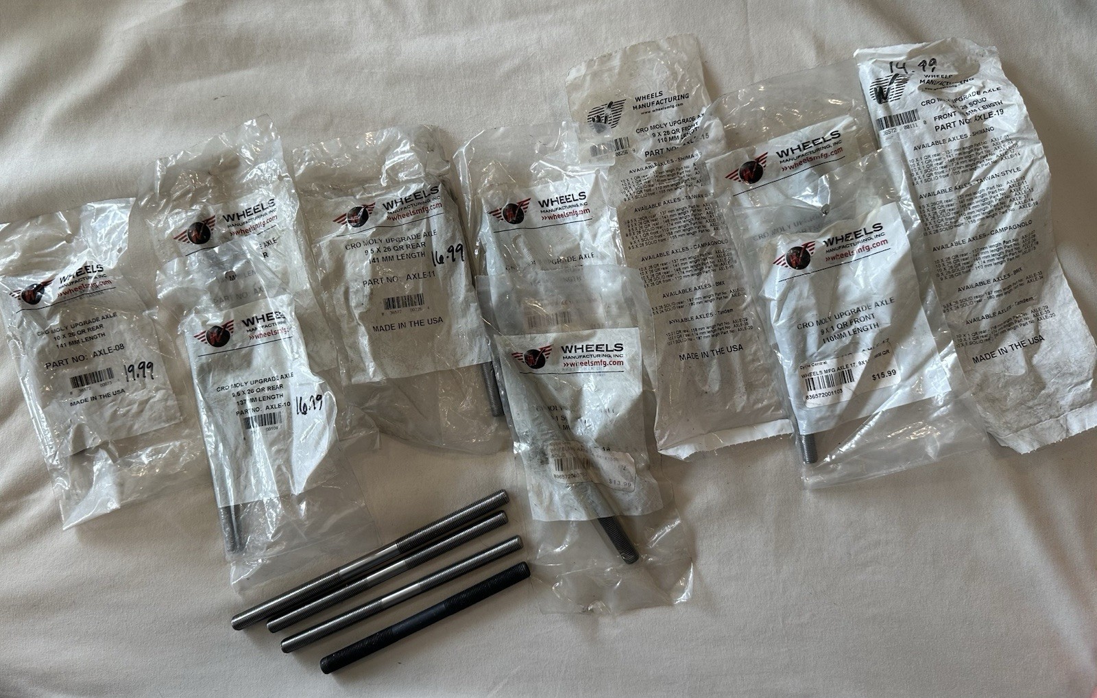 Lot Of 10 Wheels Manufacturing Axles Sizes In Description