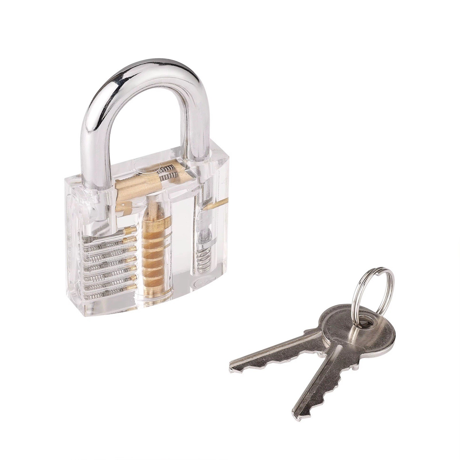 Clear Practice Padlock — Transparent Cutaway Training Lock