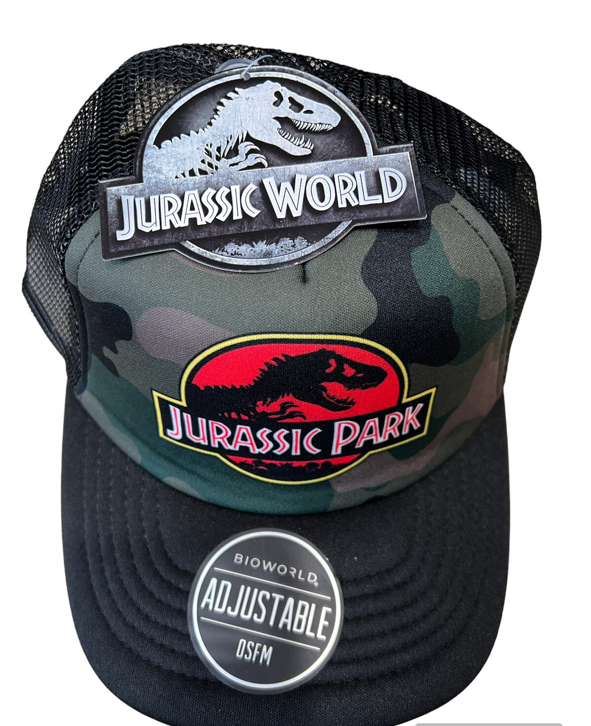 Jurassic Park World Camo Hat Truckers Movie logo Cap Snapback Adjustable