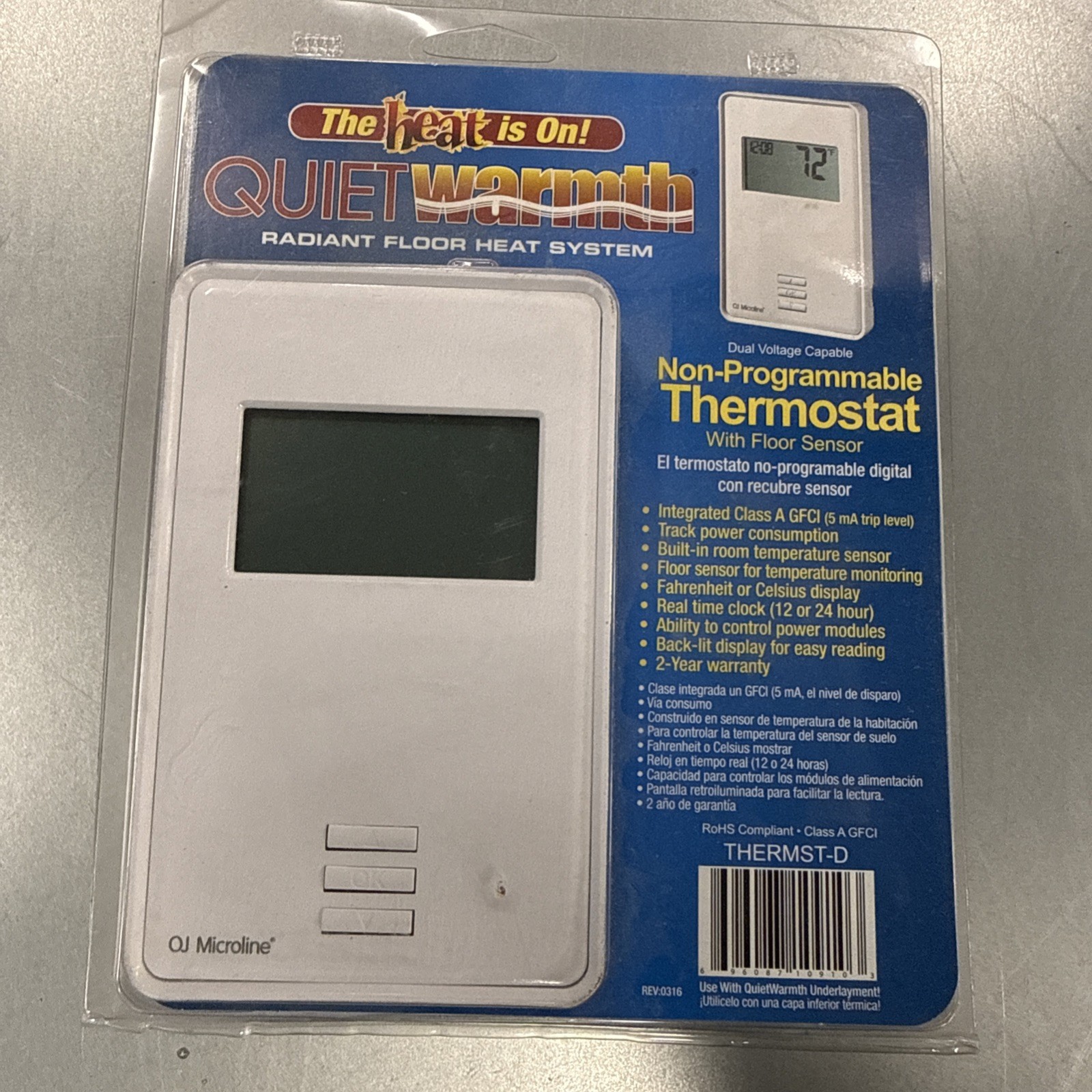 QuietWarmth THERMST-D Radiant Floor Heat Thermostat w/ Floor Sensor New Sealed