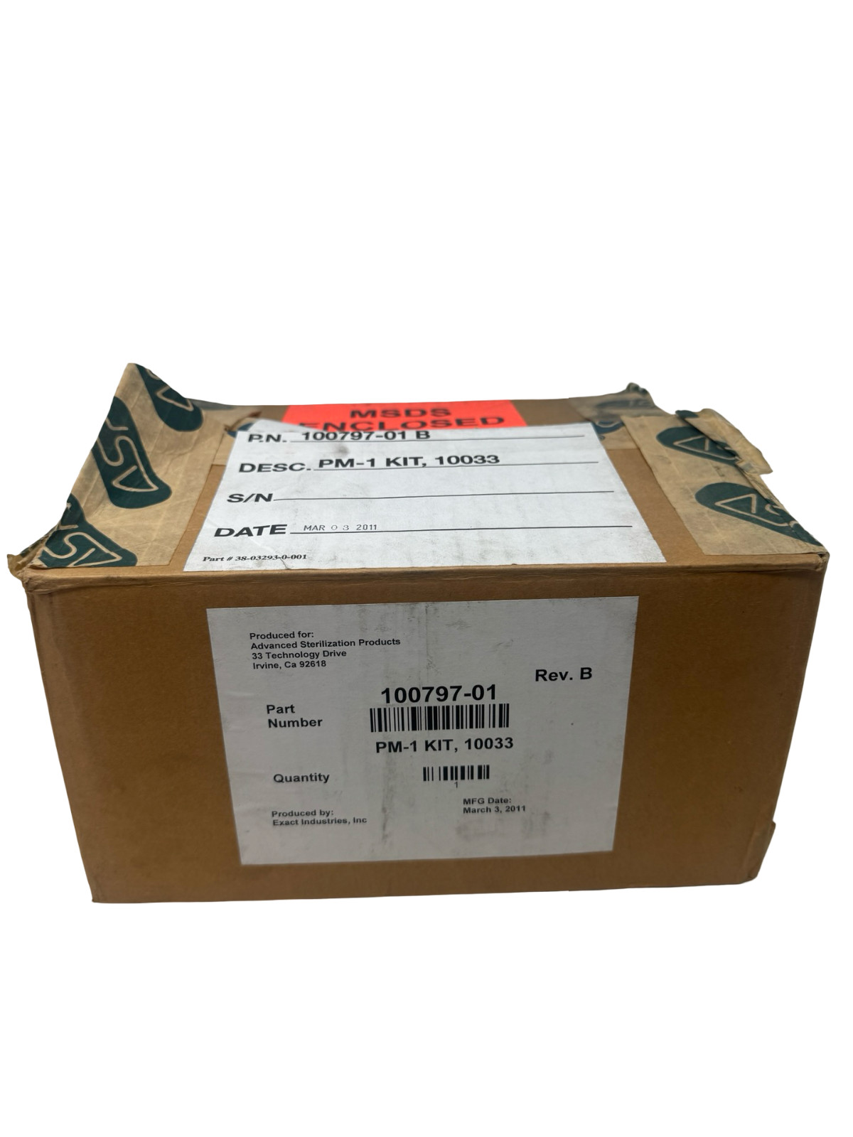 ASP  Sterrad NX Sterilizer PM-1 Kit 10033  P/N 100797-01