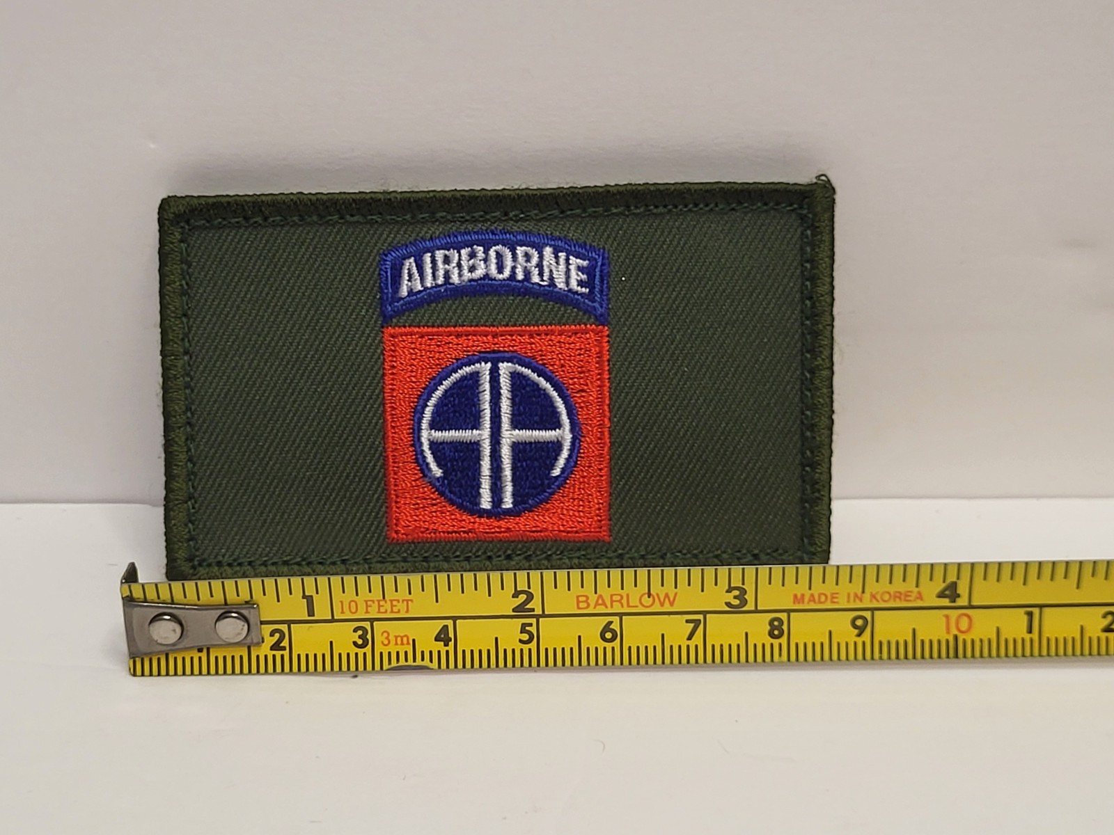 Army 82nd Airborne Division Green 3"x 2" Embroidered 2 Piece Hook Loop Patch