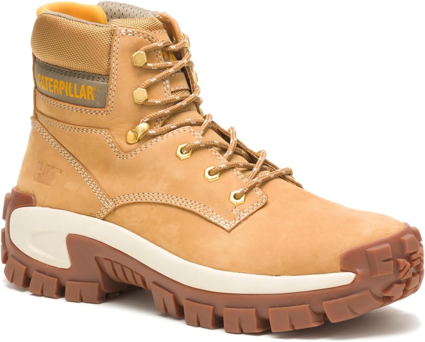 Caterpillar Mens INVADER HI ST Steel Toe Work Safety Industrial Boots Honey