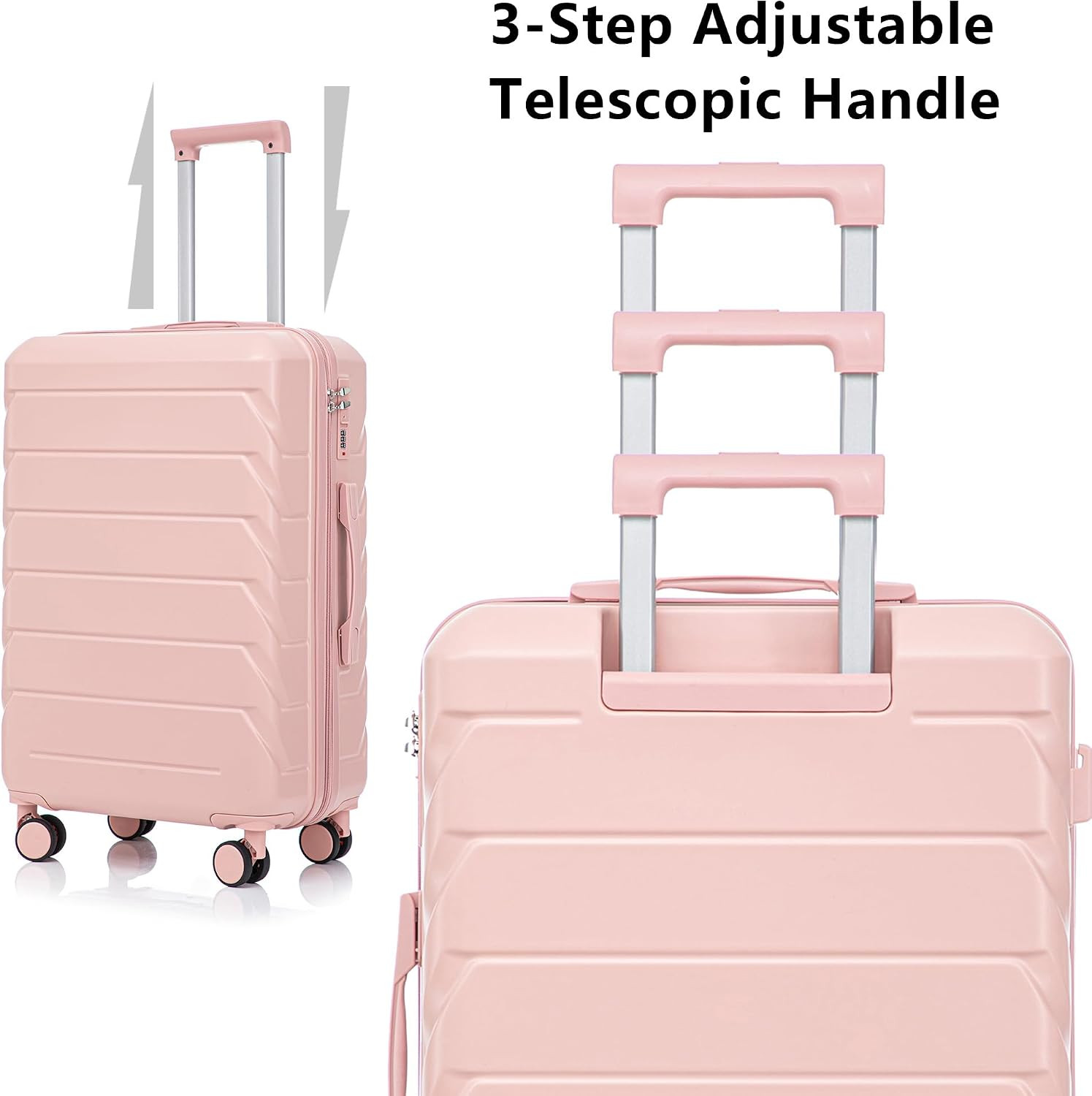 Durable 3-Piece Hardshell Luggage Set with Lightweight Design & Lock