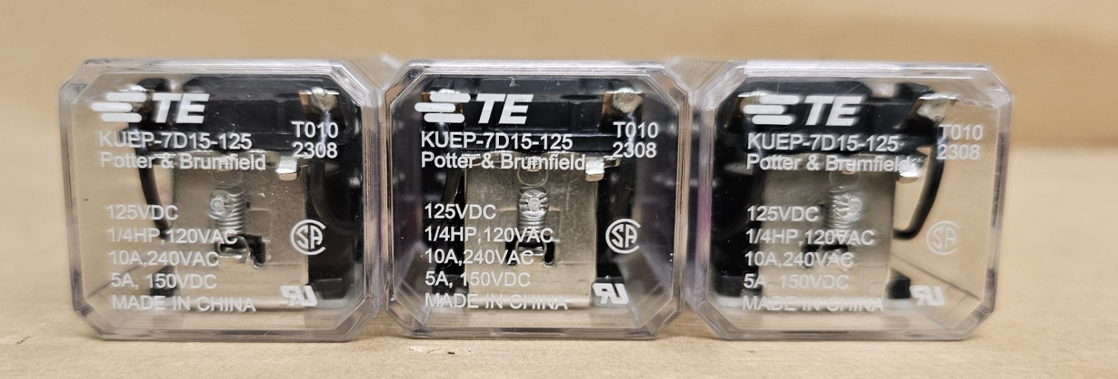 TE CONNECTIVITY KUEP-7D15-125 Relay (lot of 3)