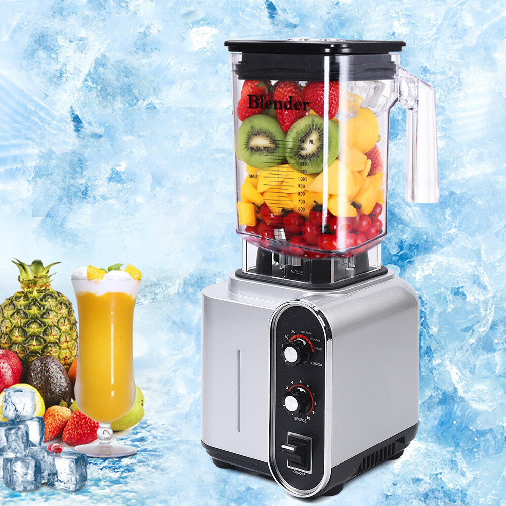 110V Professional Blender Countertop Smoothie Maker Commercial Ice Crusher Quiet