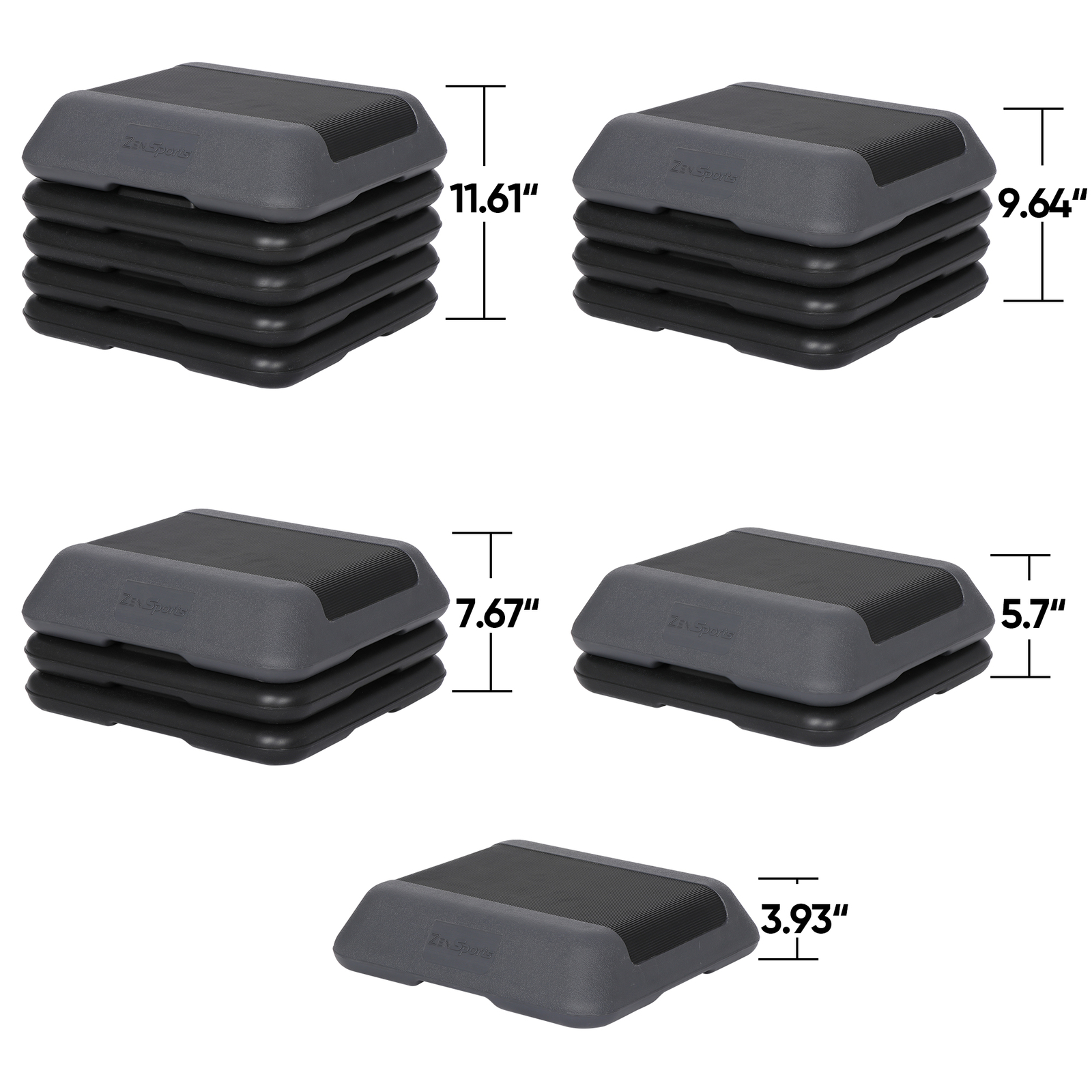 High-Intensity Step Aerobic Exercise Platform Nonslip with 4 Risers Exercise