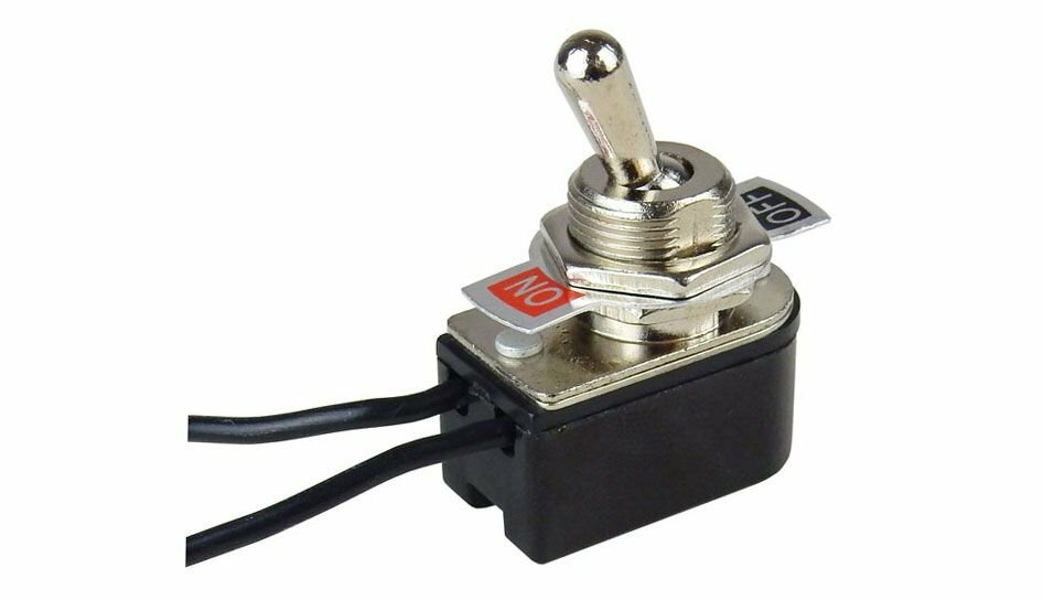 SPST (ON/OFF) PRE-WIRED STANDARD DUTY TOGGLE SWITCH 4A - 125VAC # 66-1501-2PK