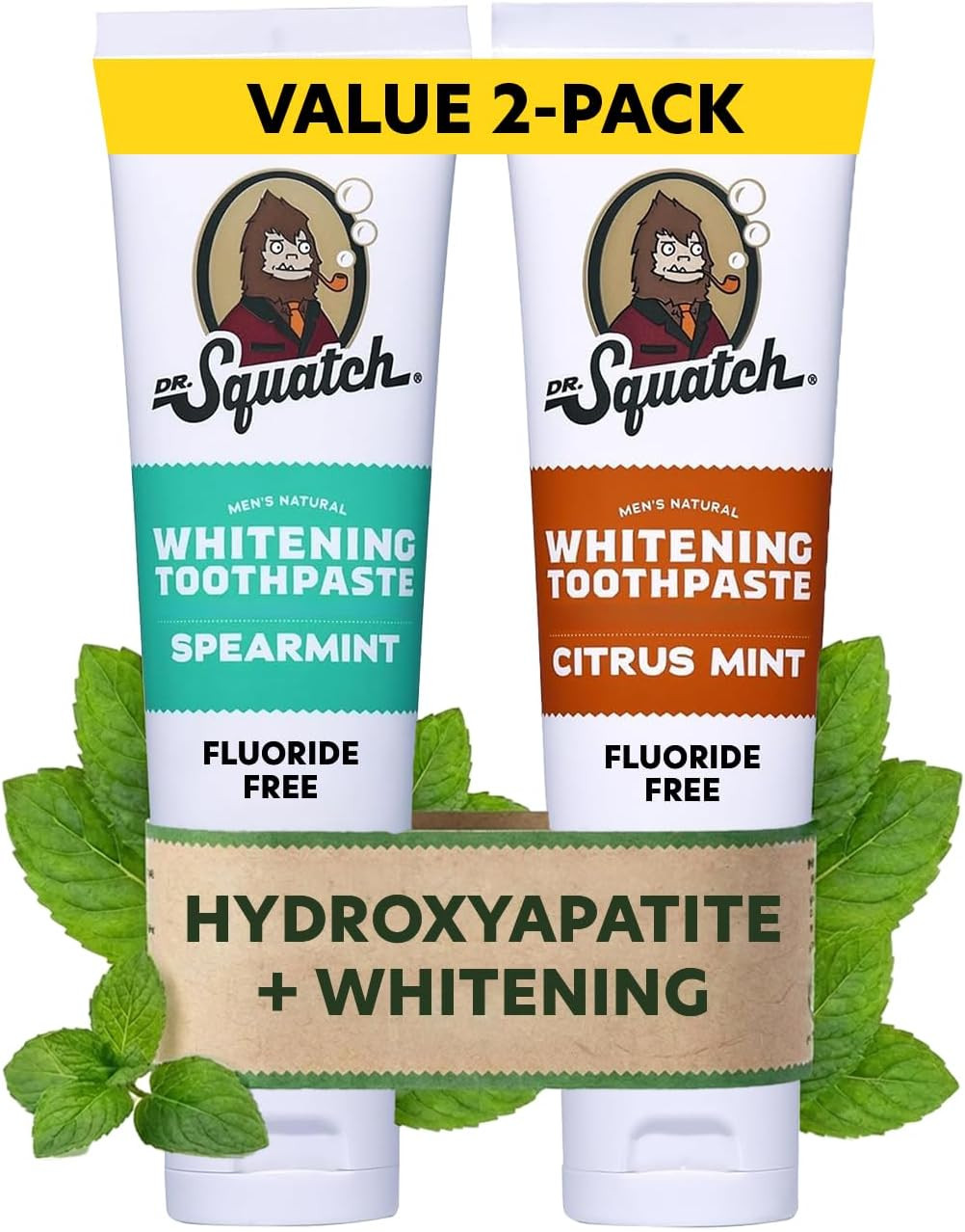 Dr. Squatch Hydroxyapatite Toothpaste Whitening - Natural, Fluoride-Free Toothpa