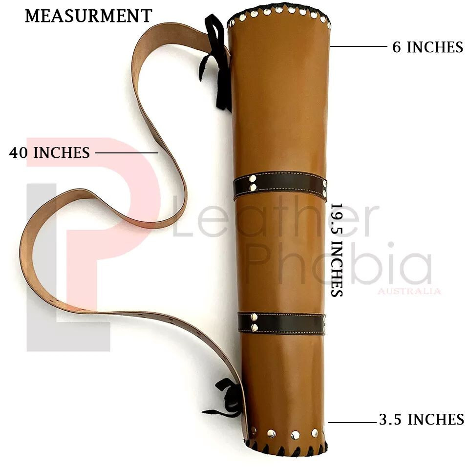 Genuine Brown Leather Arrow Holder Traditional Handmade Quiver Arrow Hip Quiver