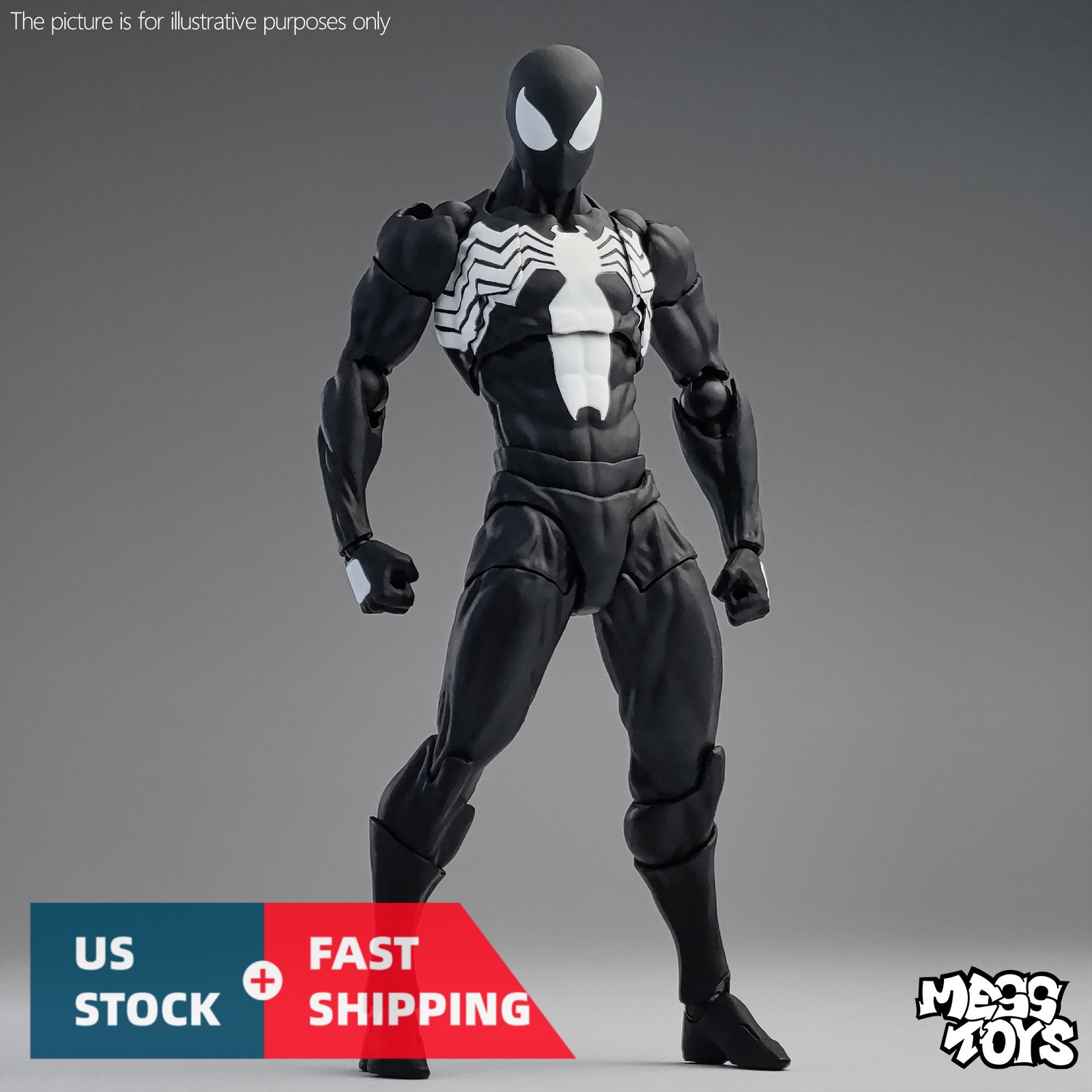 Mess Toys Black Suit Neighbor Spider-Man Symbiote Action Figure Boxed US STOCK