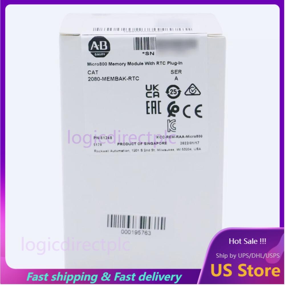 New Allen Bradley 2080-MEMBAK-RTC In Stock Memory Plug In Module 2080MEMBAKRTC