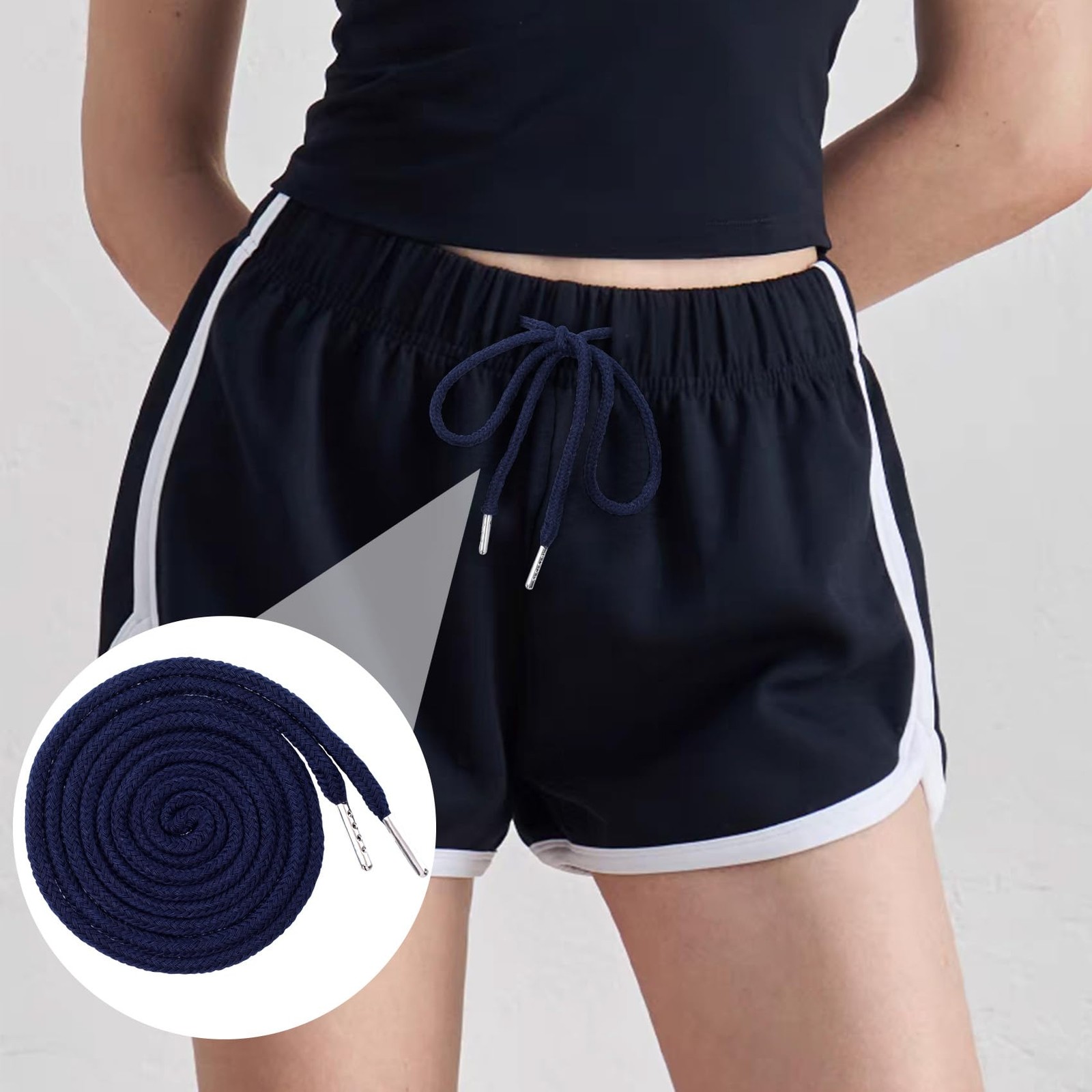 6pcs Drawstring Cord with Spring Threader Tool, 57.4in Hoodie String, Drawstr...