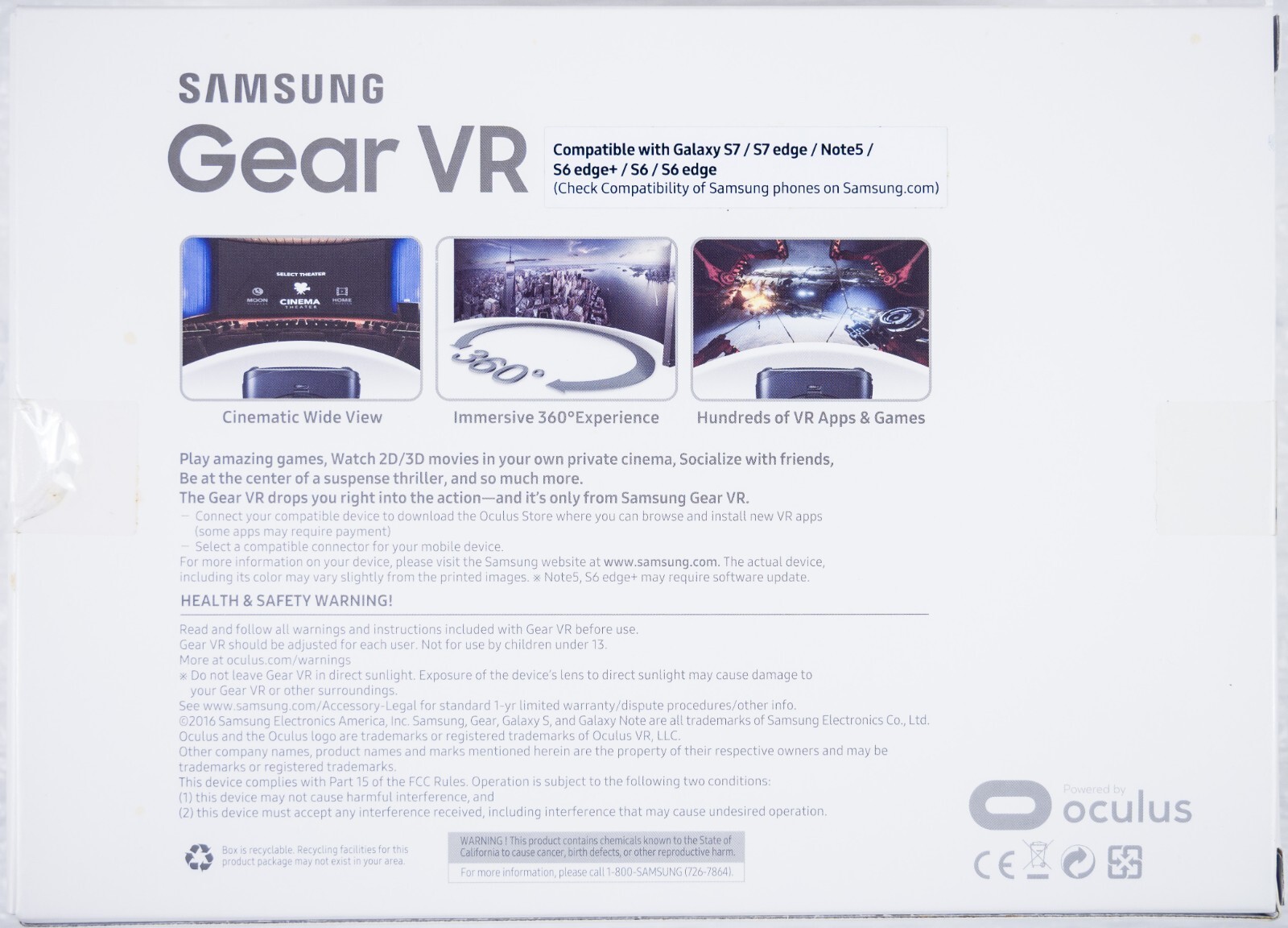NEW SAMSUNG OCULUS GEAR VR HEADSET ORIGINAL SEALED BOX NO CONTROLER